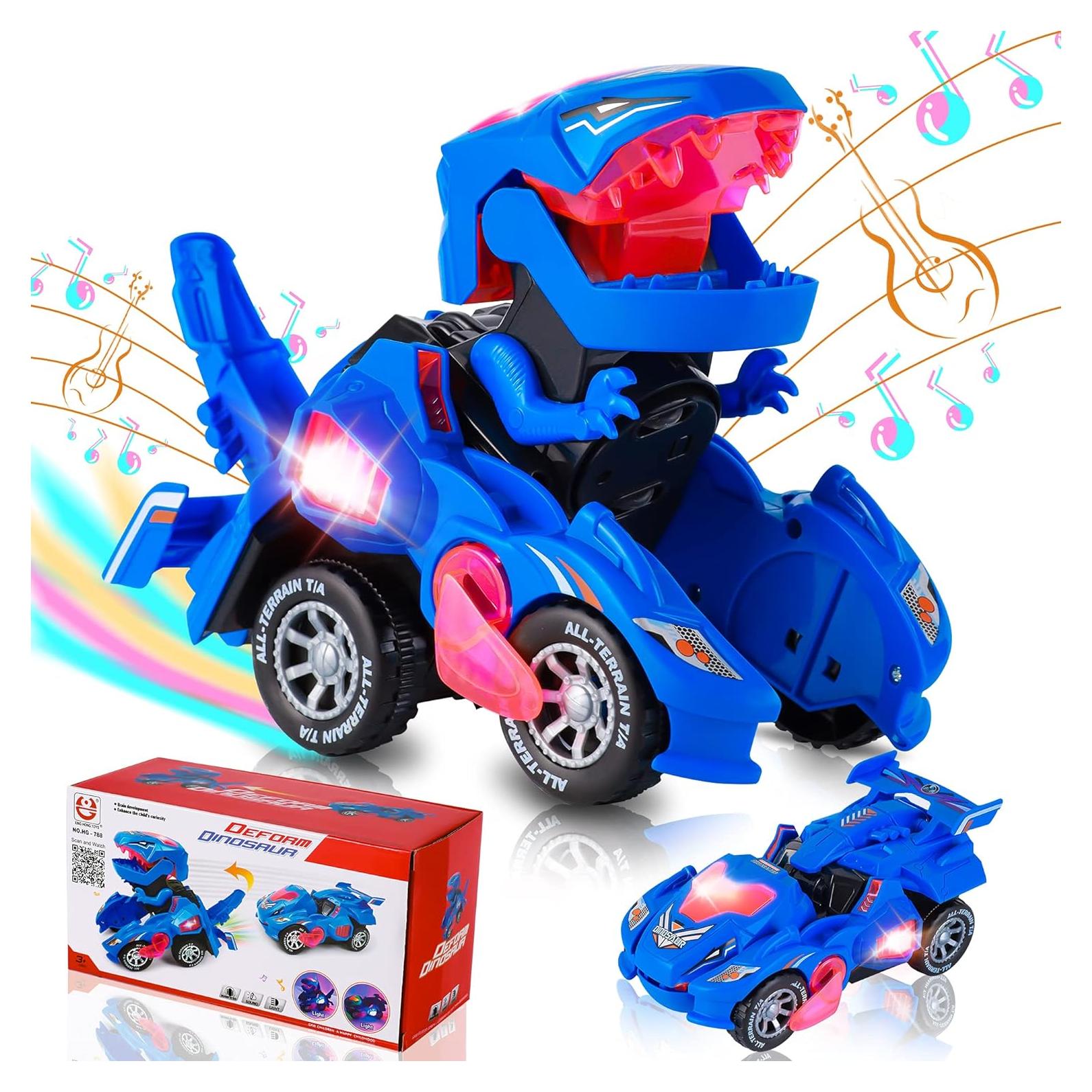 Coche Dinosaurio Transformador LED MoDuer DC-B con Luz y Sonido