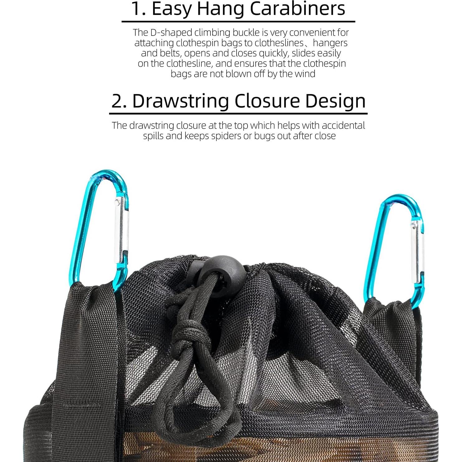 Bolsa para Pinzas de Ropa KOOZTI con Cierre de Cordón 17.8x25.4cm