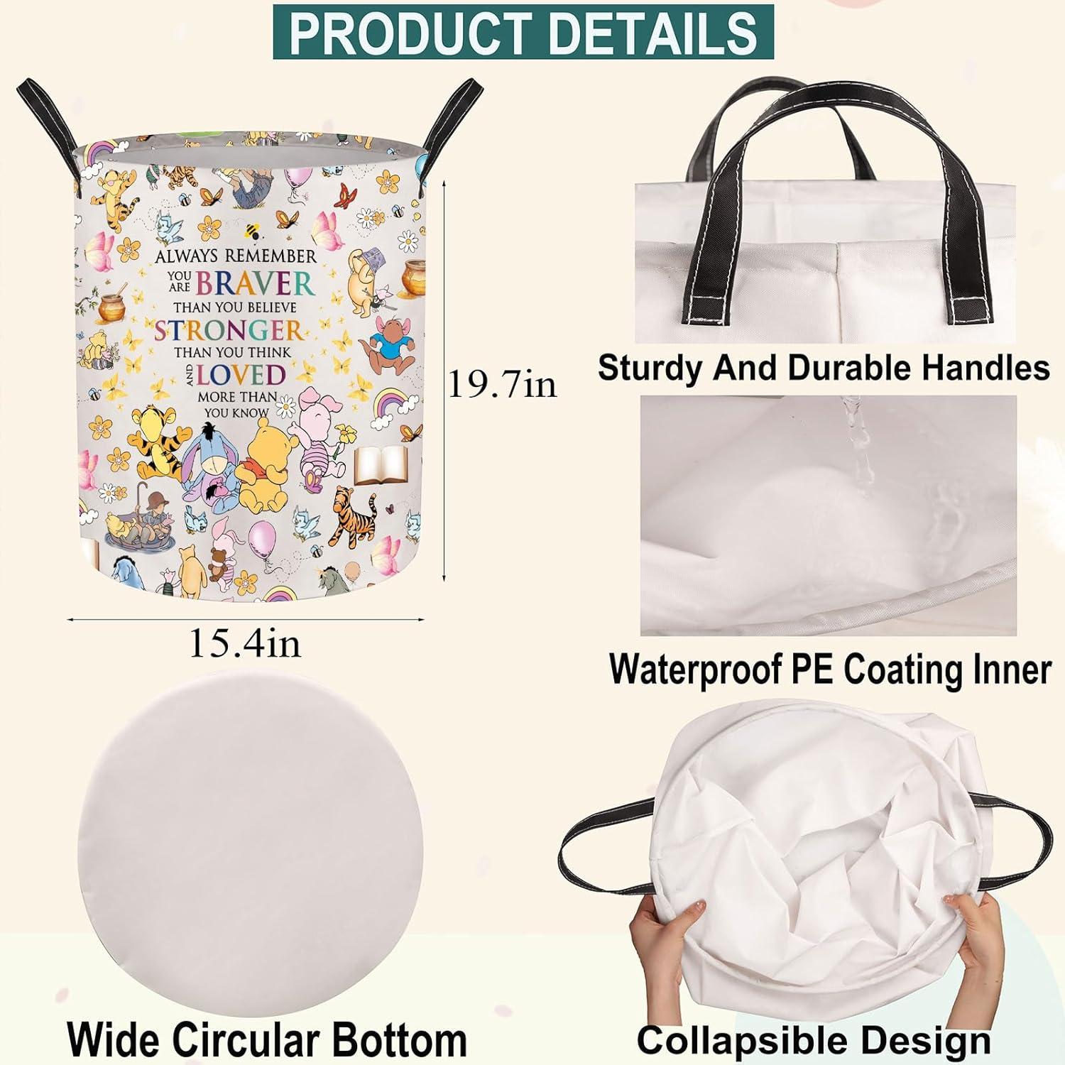 Cesta de lavandería JNIAP Oso Plegable 50x40 cm Impermeable