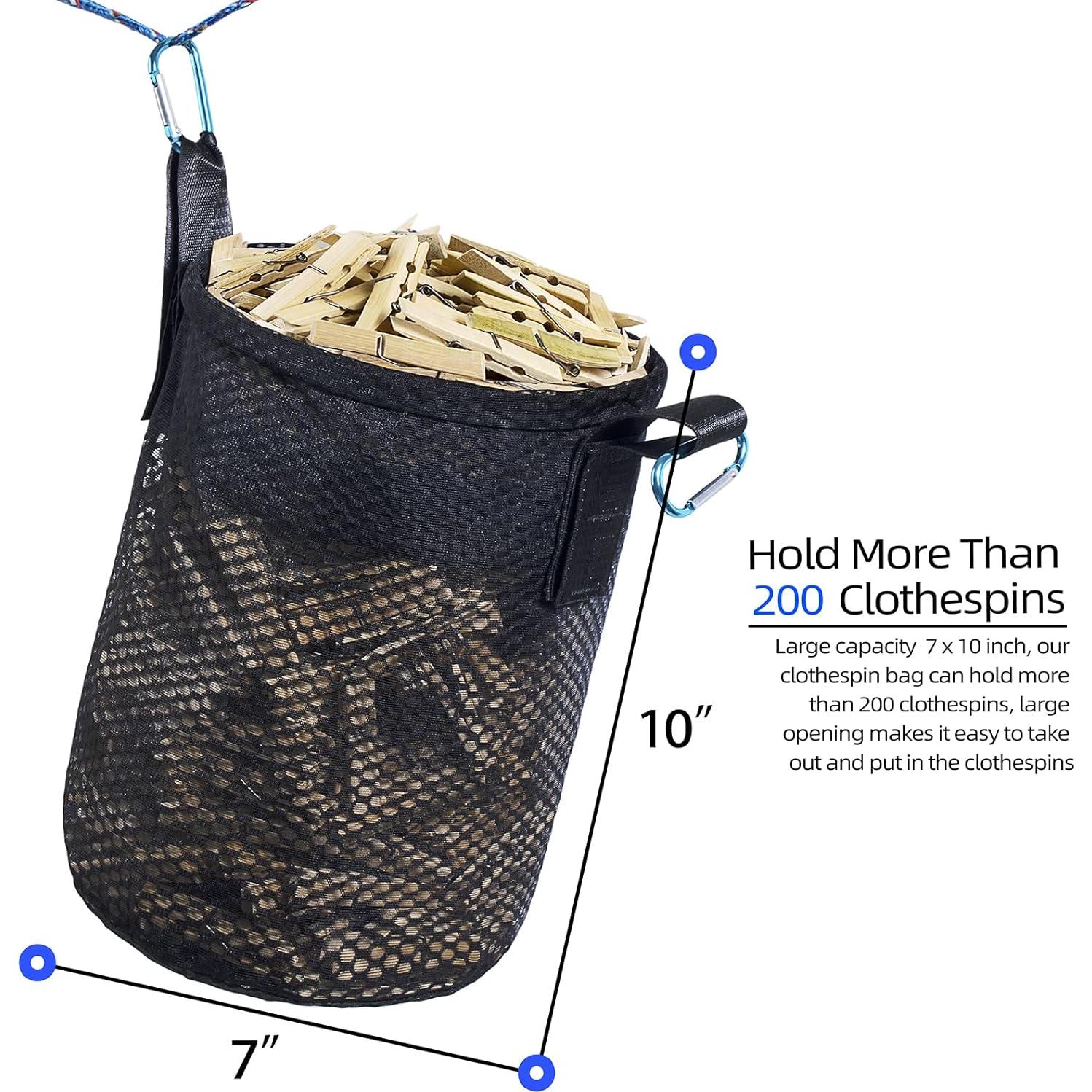 Bolsa para Pinzas de Ropa KOOZTI con Cierre de Cordón 150 Pinzas