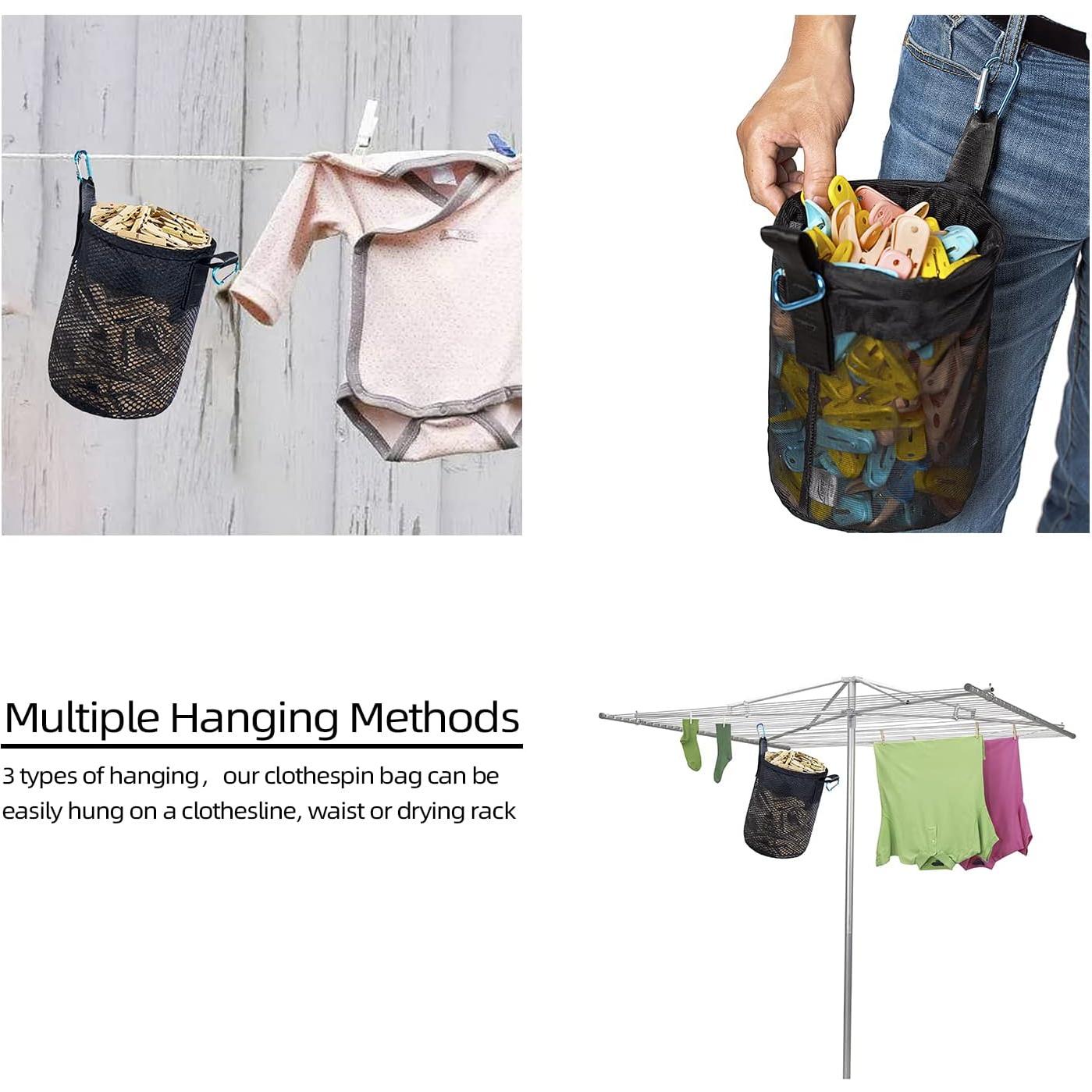 Bolsa para Pinzas de Ropa KOOZTI con Cierre de Cordón 150 Pinzas