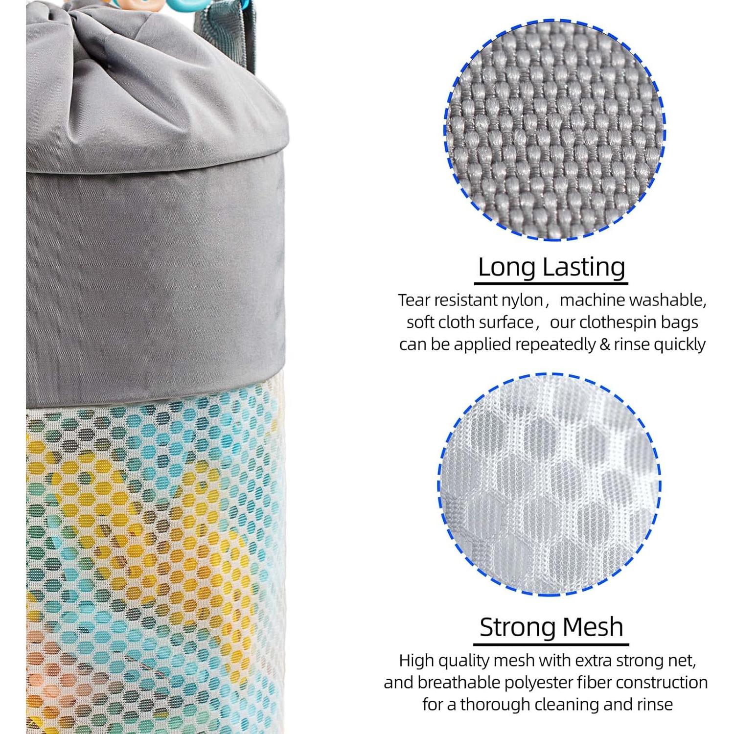 Bolsa Organizador de Pinzas de Ropa KOOZTI 200 Unidades Gris