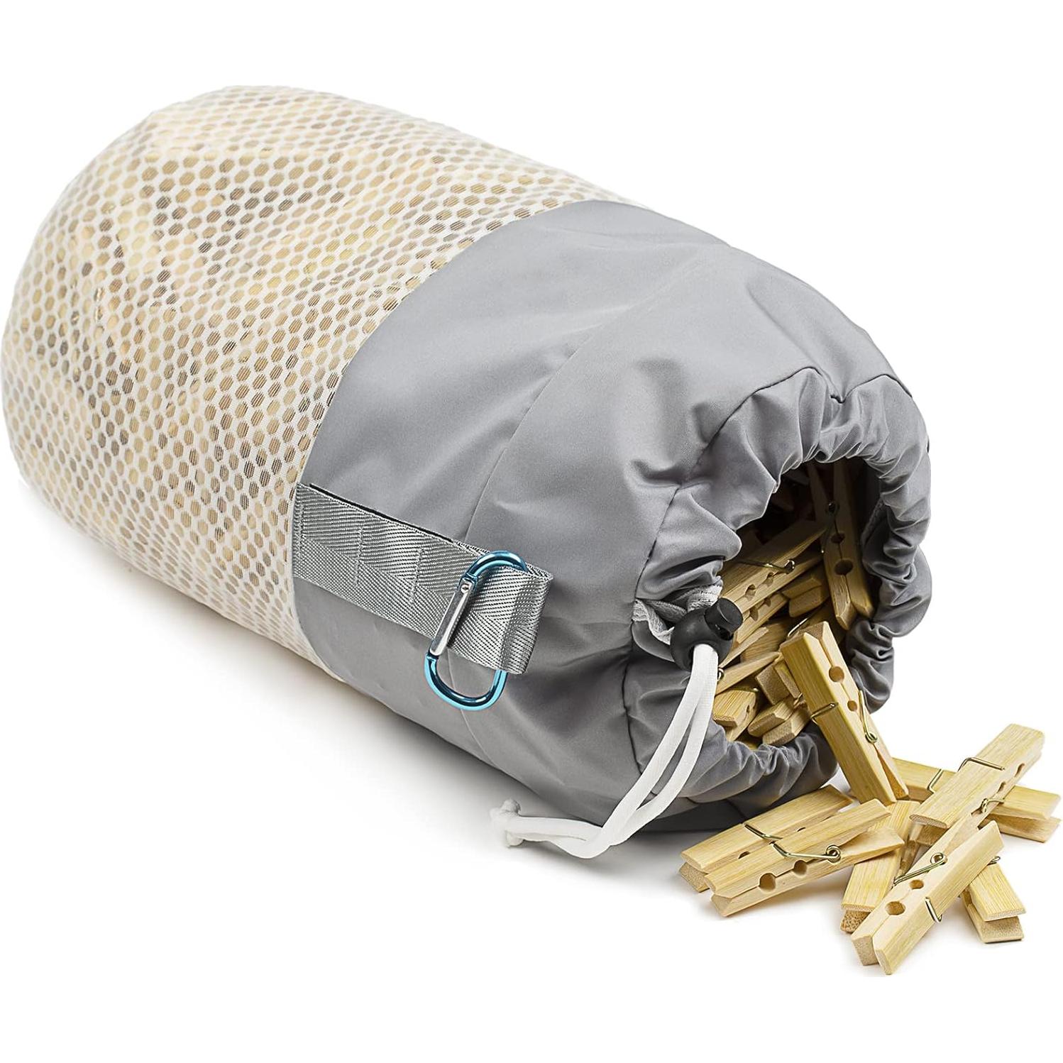 Bolsa Organizador de Pinzas de Ropa KOOZTI 200 Unidades Gris