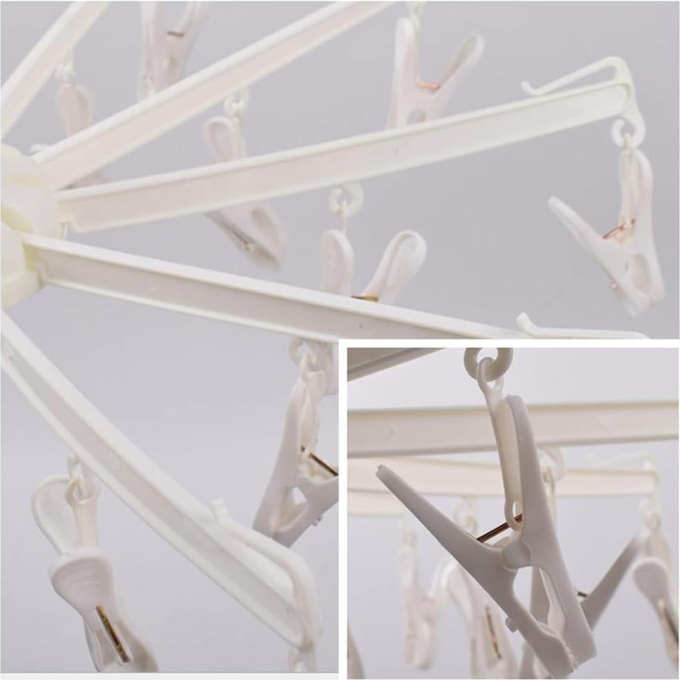 Perchero Plegable DurReus con 20 Clips para Ropa de Bebé