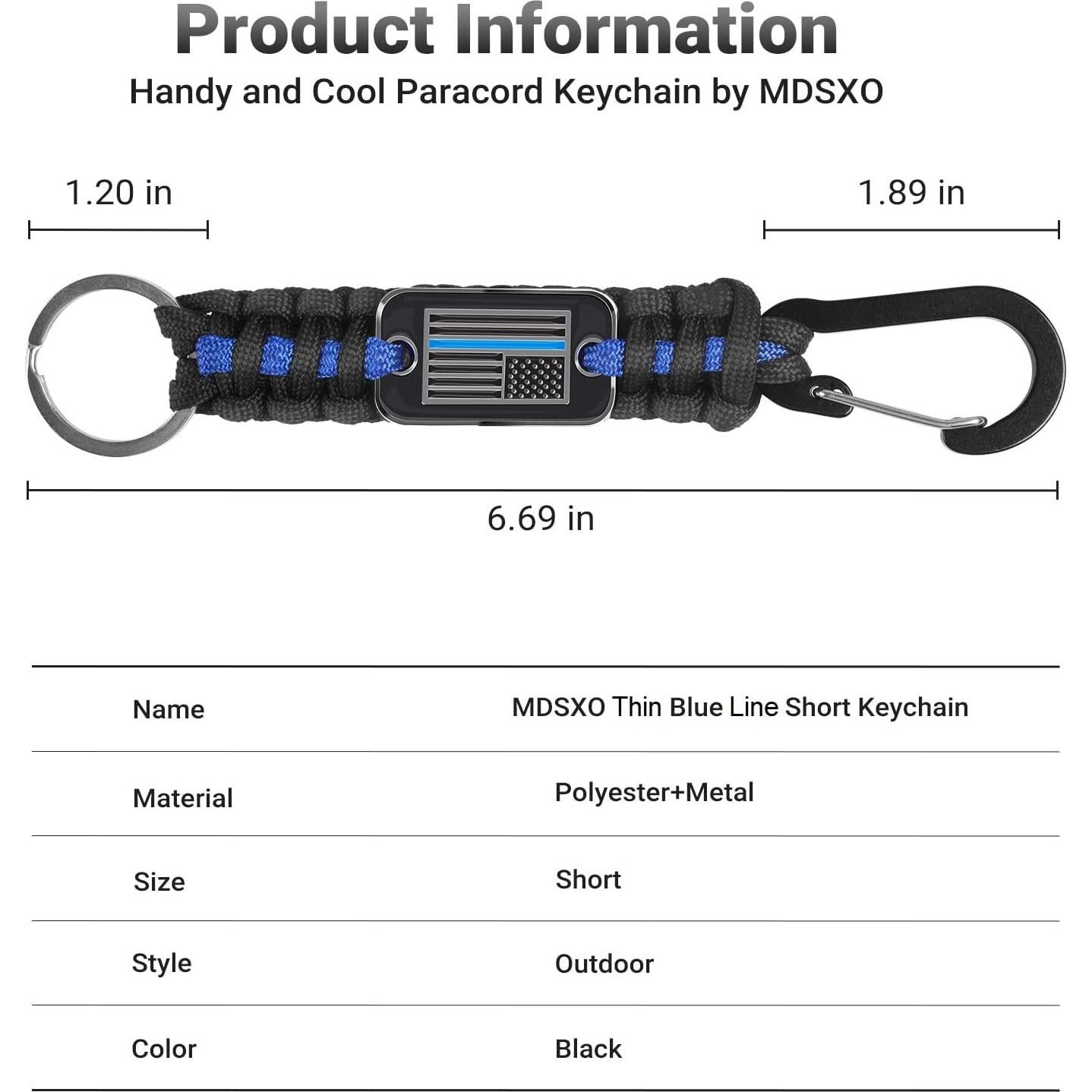 Llavero Corto de Paracord MDSXO con Bandera EE. UU. + 3 Bolsas de Lavandería