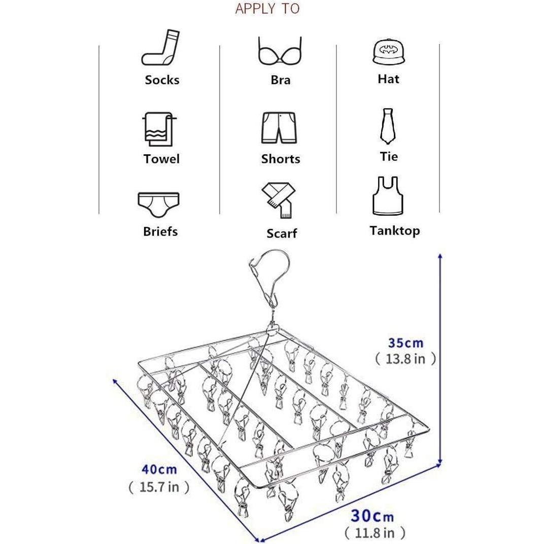 Soporte para Secar Calcetines Skroad Acero Inoxidable 36 Ganchos