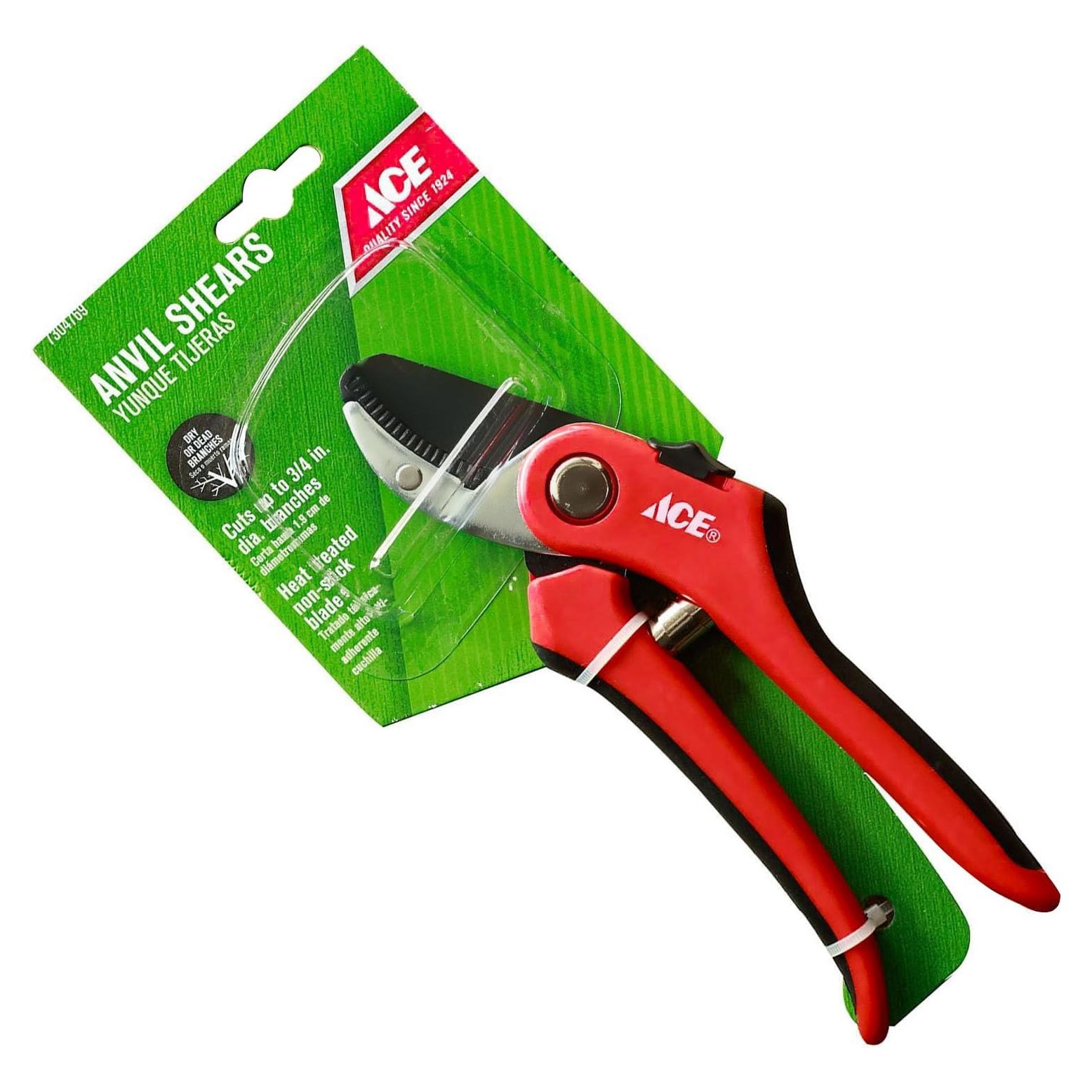 Tijera de podar de yunque Ace 20 cm con mango de acero