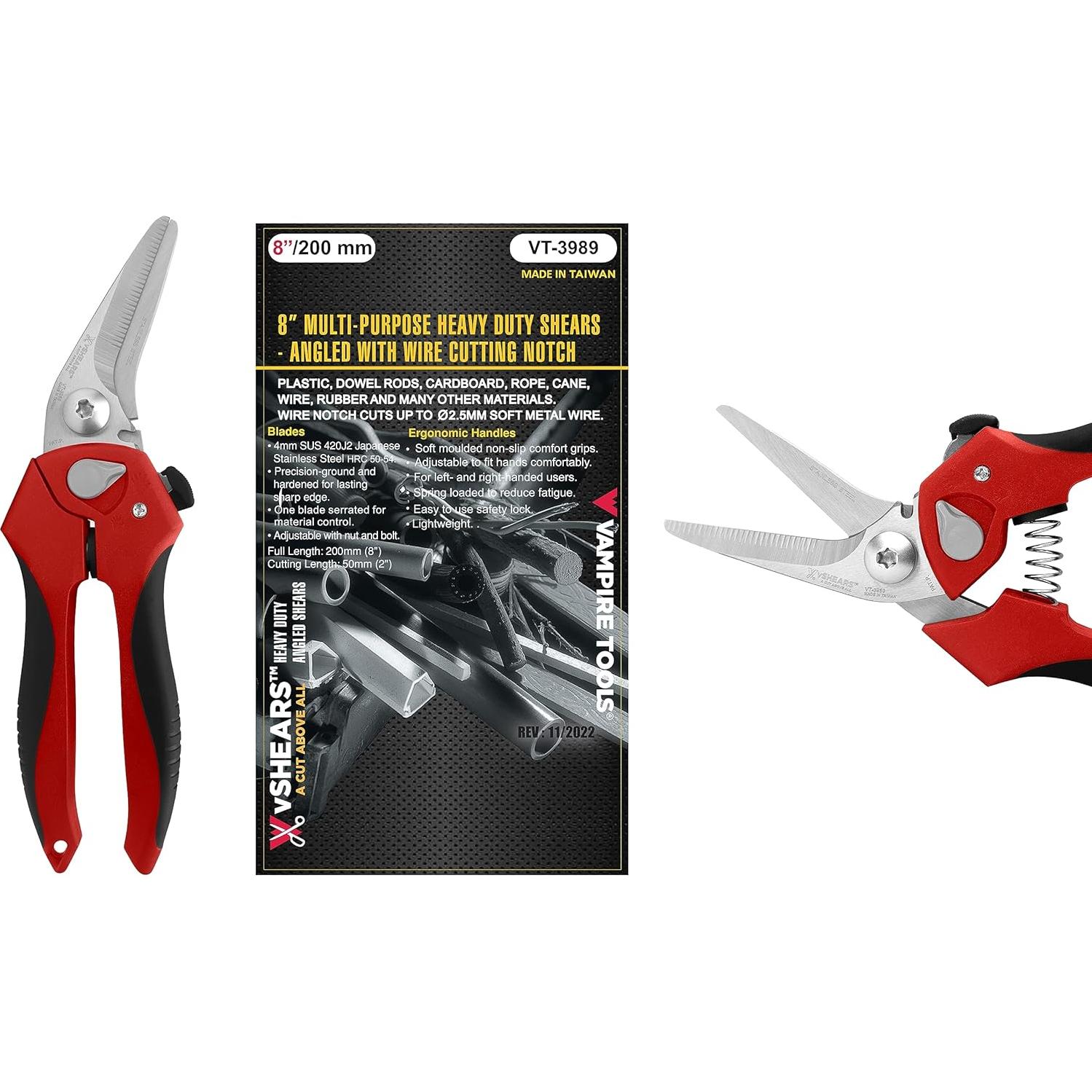 Tijeras Angulares Vampliers 8" Acero Inoxidable Serradas