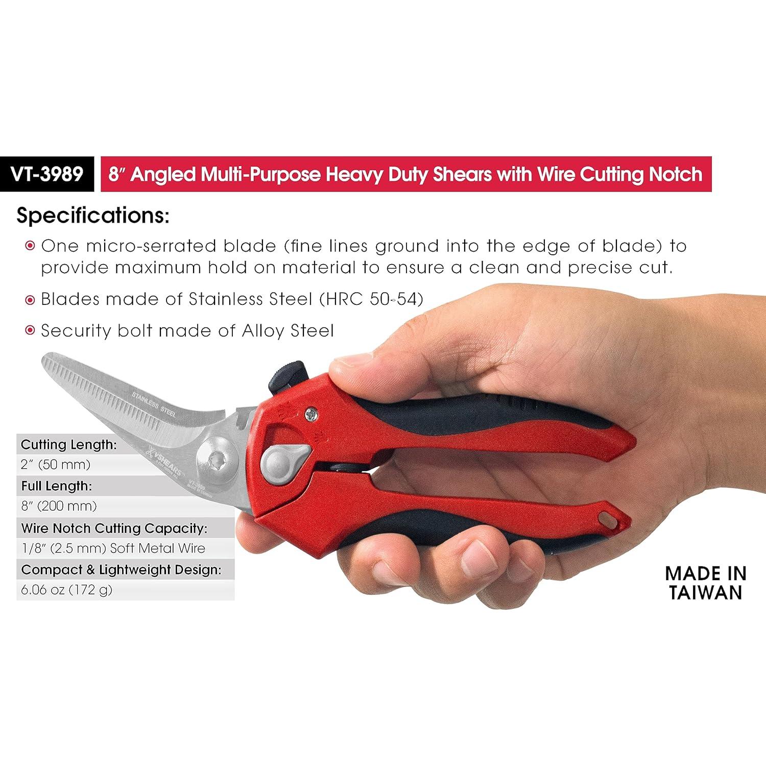 Tijeras Angulares Vampliers 8" Acero Inoxidable Serradas