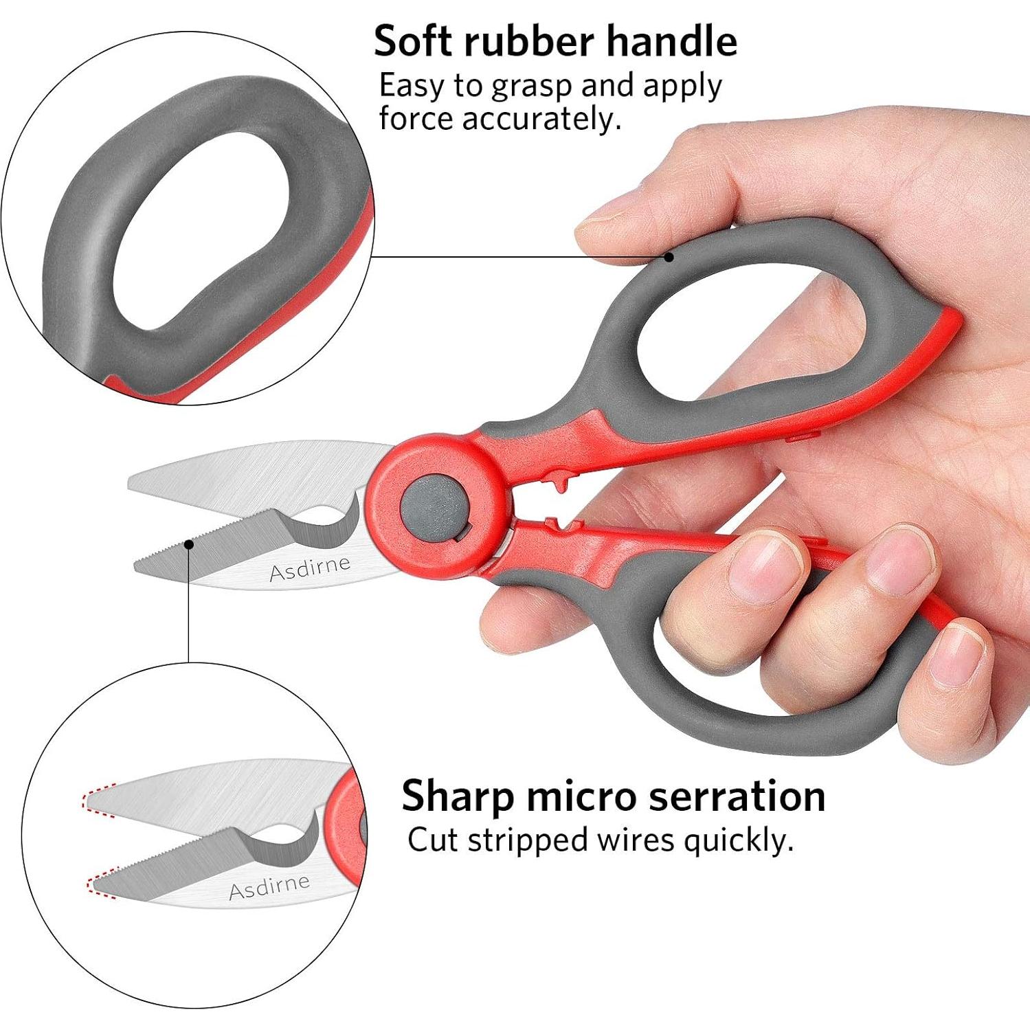Paquete de 2 Tijeras de Electricista Asdirne 16 cm Acero Inoxidable