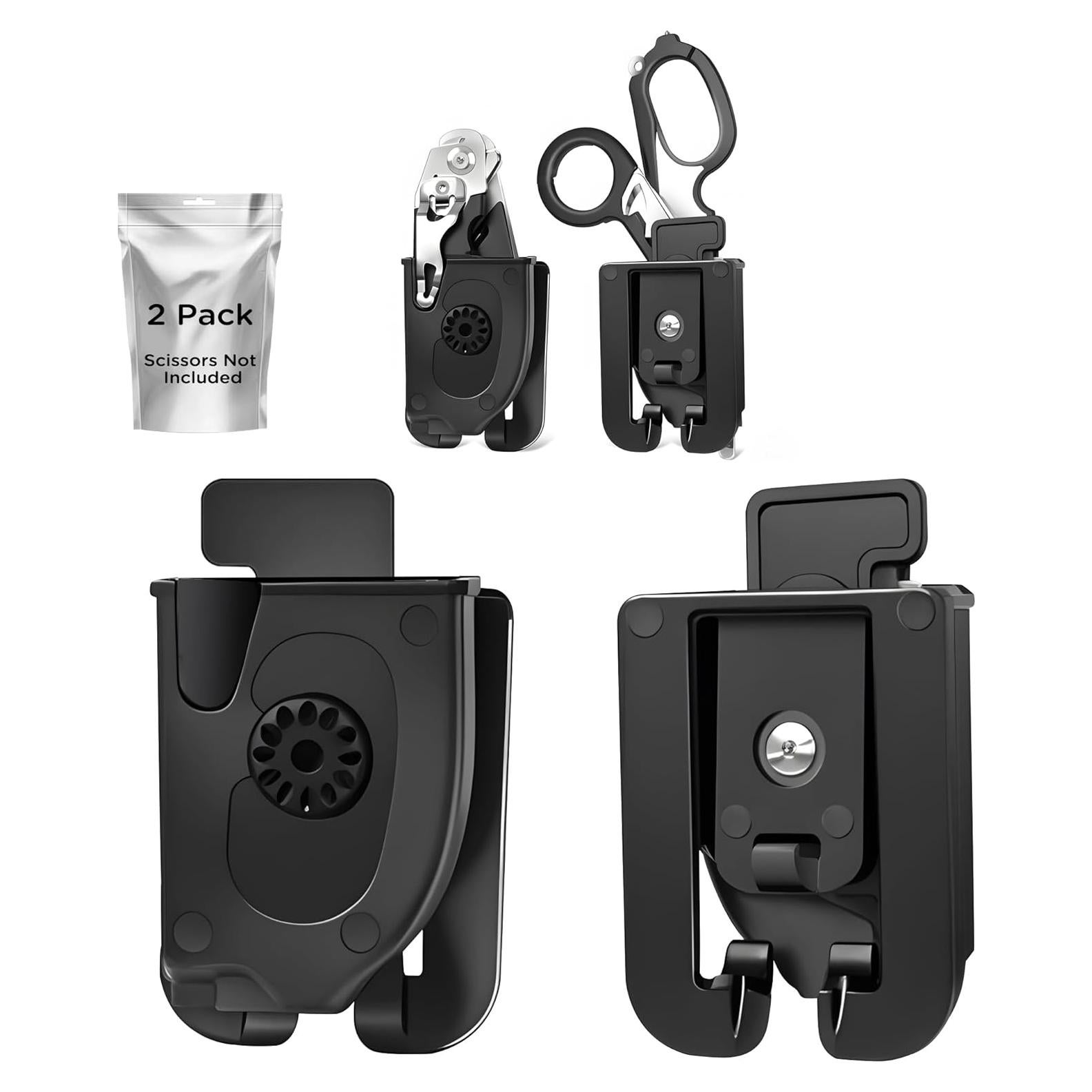 Fundas de Tijeras de Trauma Plegables LEEPENK 2 Pack - Negro