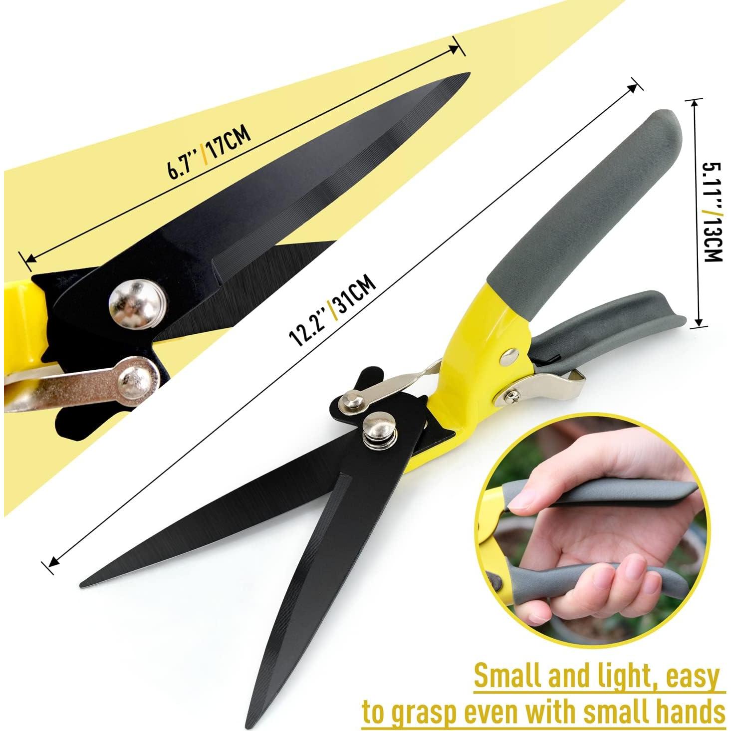 Tijeras de Césped Byhagern 17cm, Cortadores de Jardín Ergonomicos