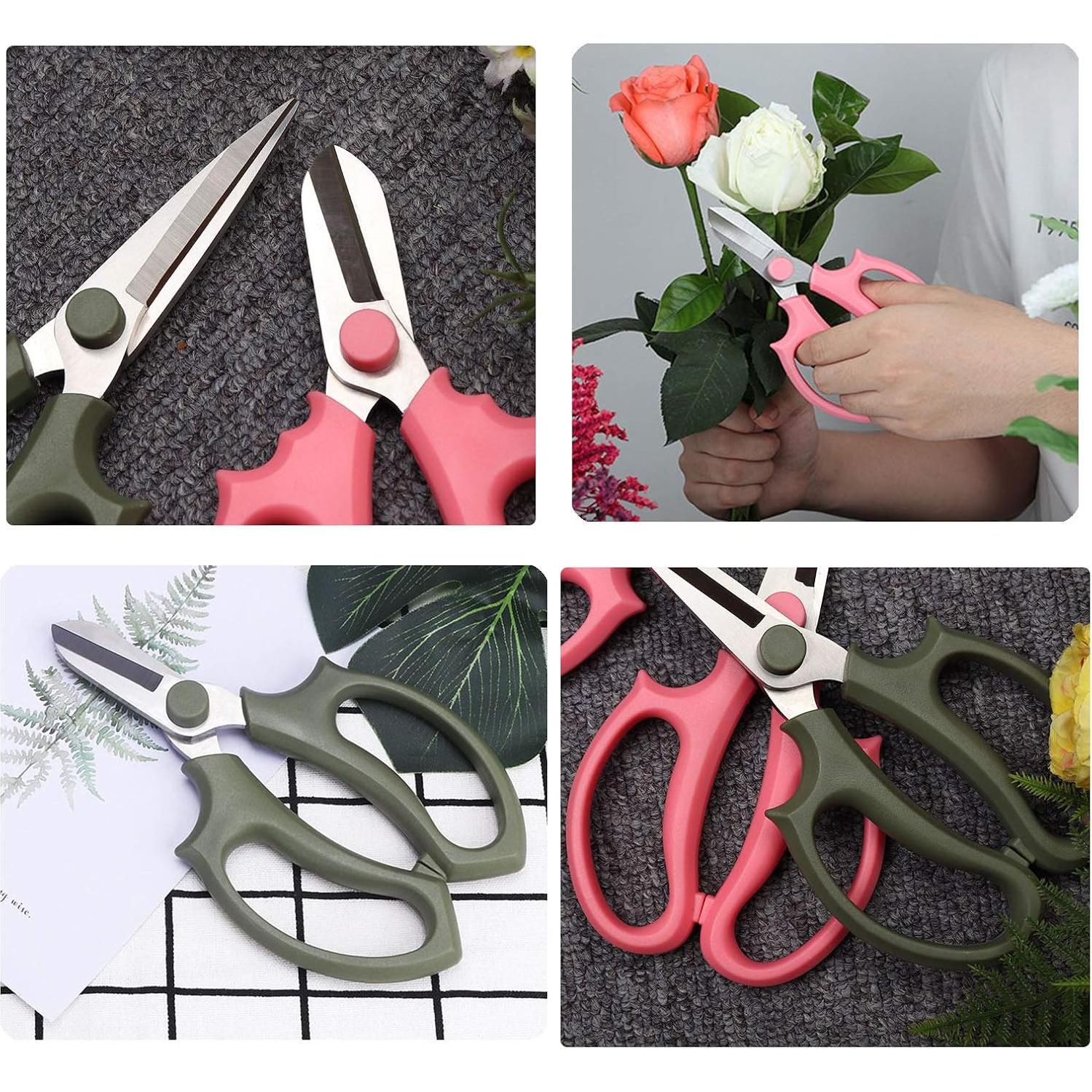 Tijeras de Flores Leize de Acero Inoxidable 8cm Verde Grisáceo