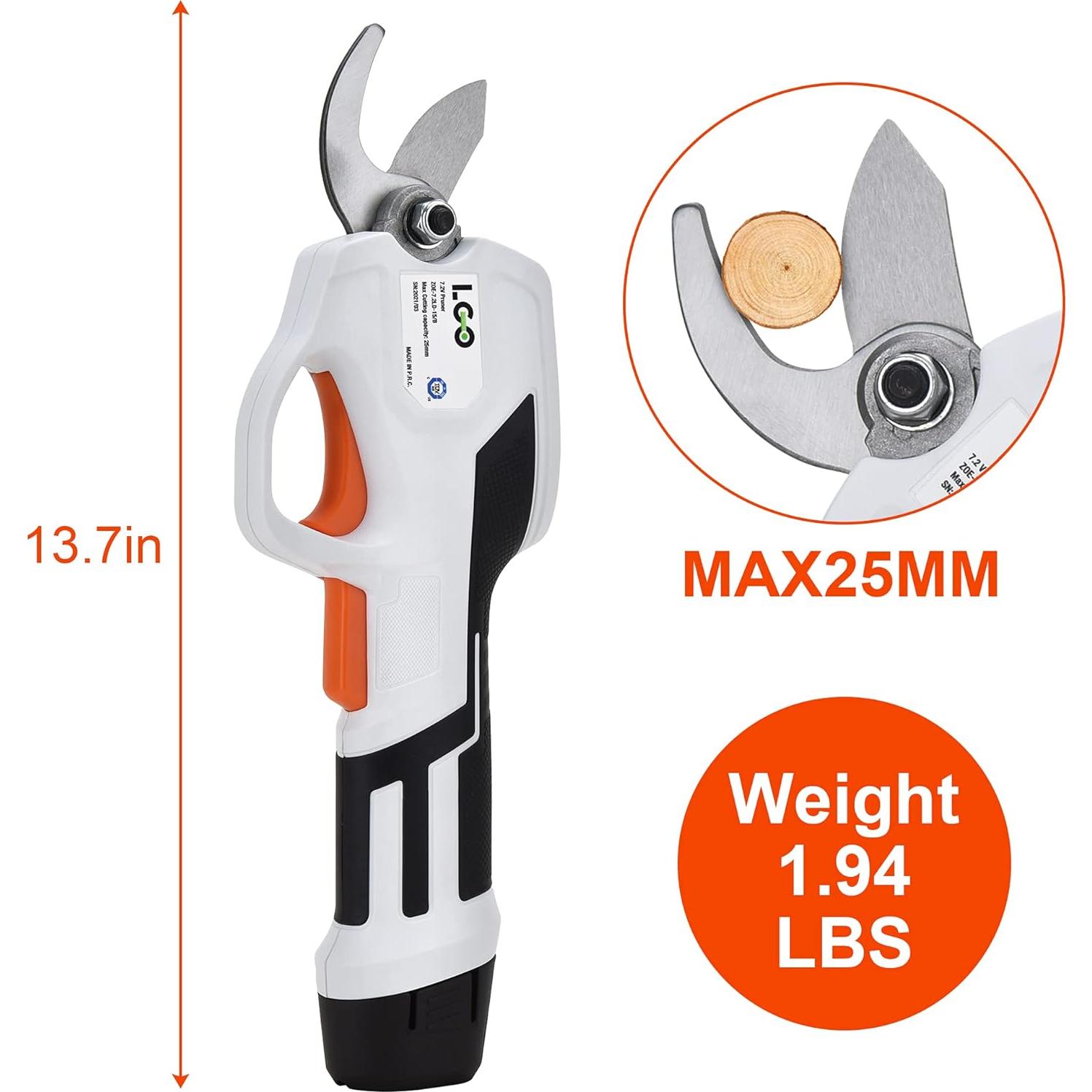 Tijeras de Podar Inalámbricas LIGO 7.2V para Ramas de 2.5 cm