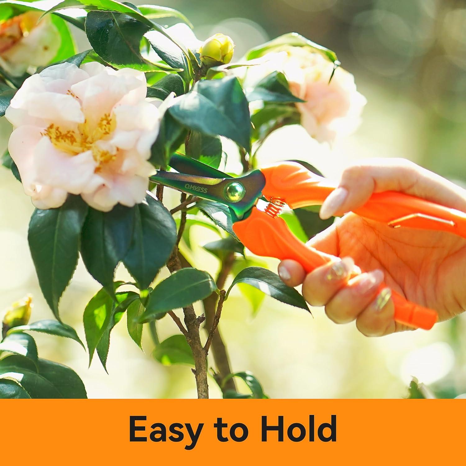 Tijeras de Podar QMVESS - 3 Paquete Ergonómicas con Titanio