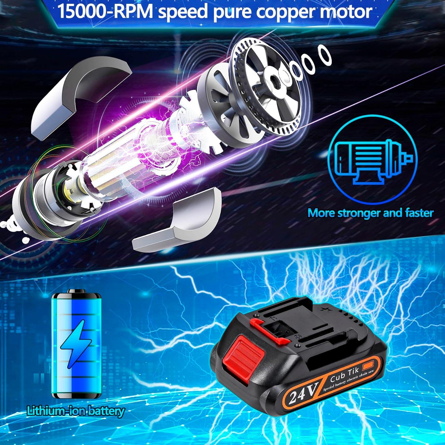 Cortadora de Setos Inalámbrica Cub Tik 21V 2 en 1 Amarilla
