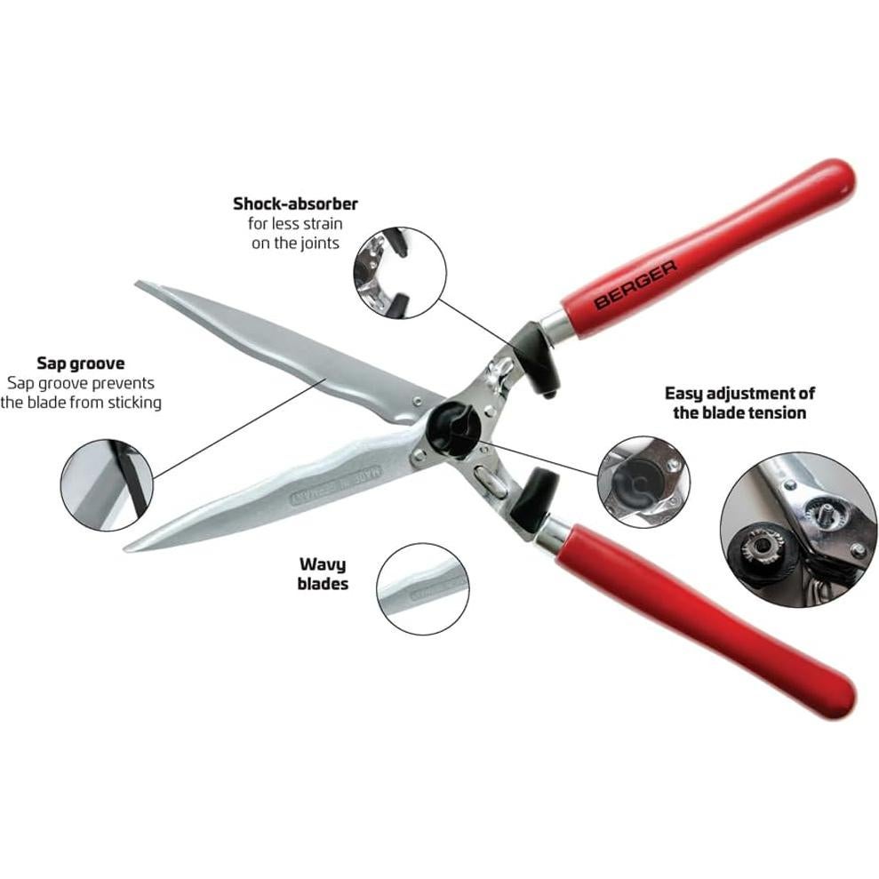 Cortadora de Setos BERGER 4590, Cuchilla 24 cm Ondulada