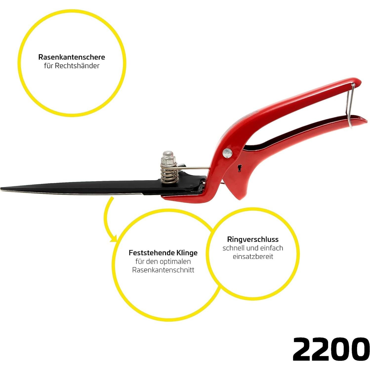 Tijeras de Césped BERGER 2200, Acero Forjado, Antiadherente