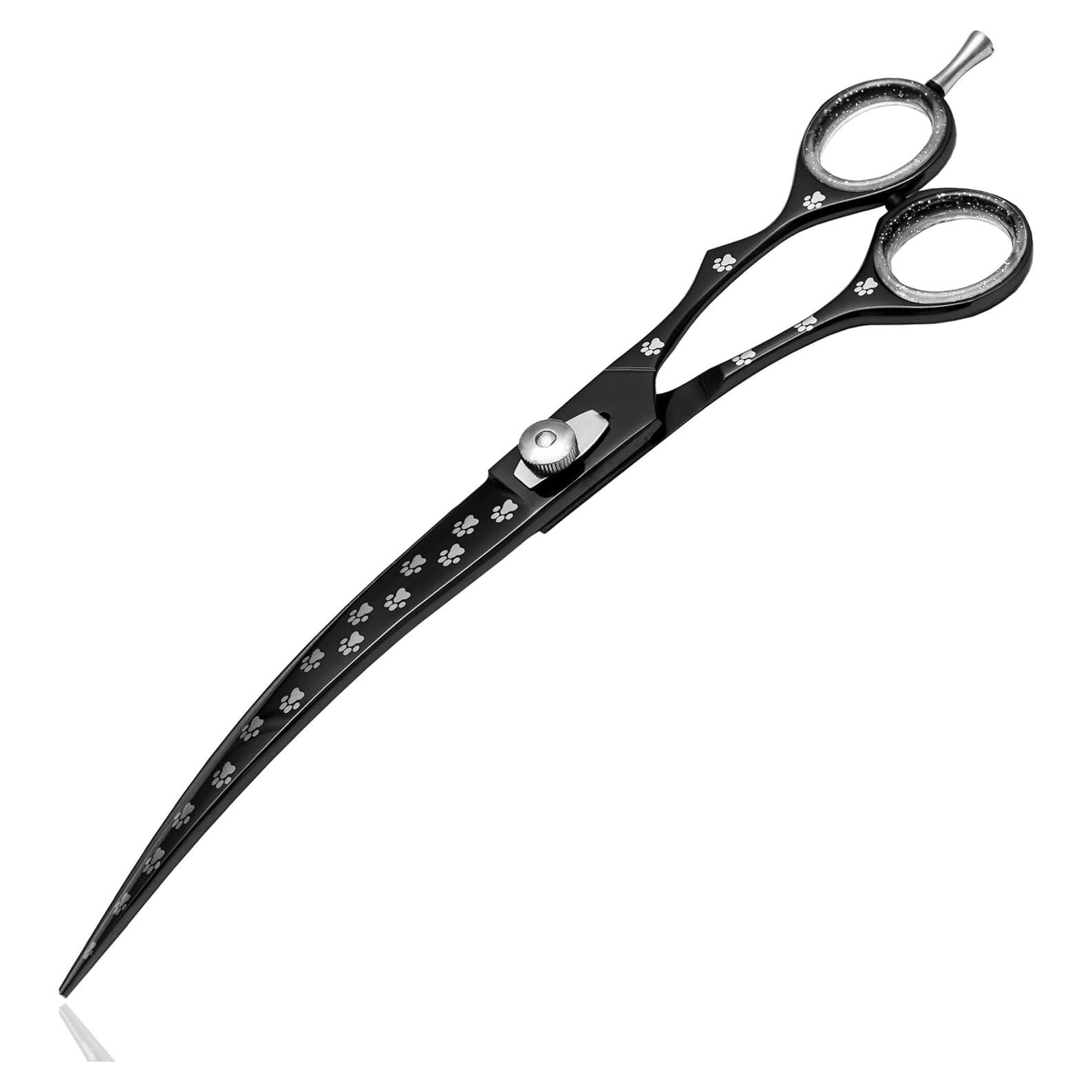 Tijera de Aseo para Mascotas Massive Bee 23 cm Curvada Negra