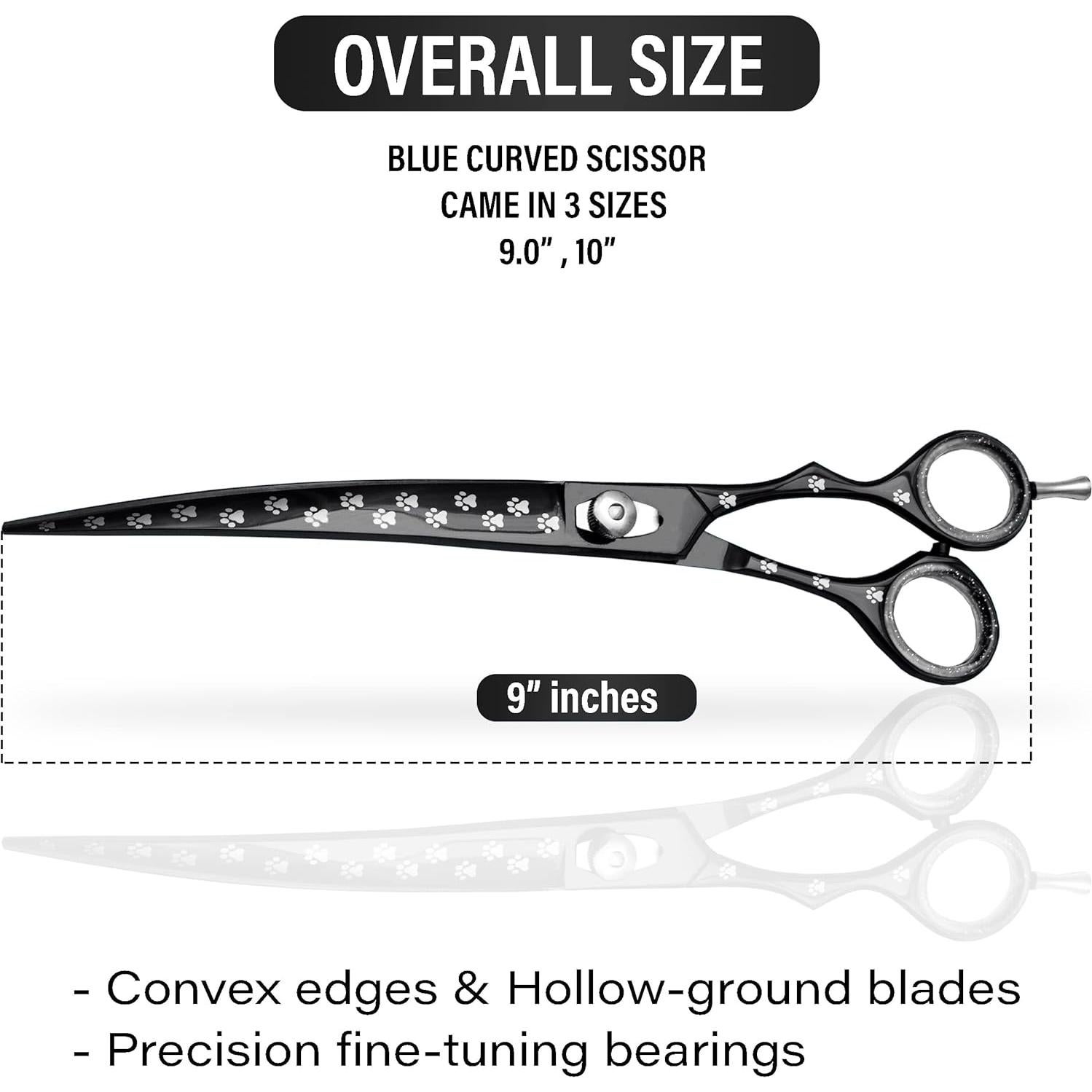 Tijera de Aseo para Mascotas Massive Bee 23 cm Curvada Negra