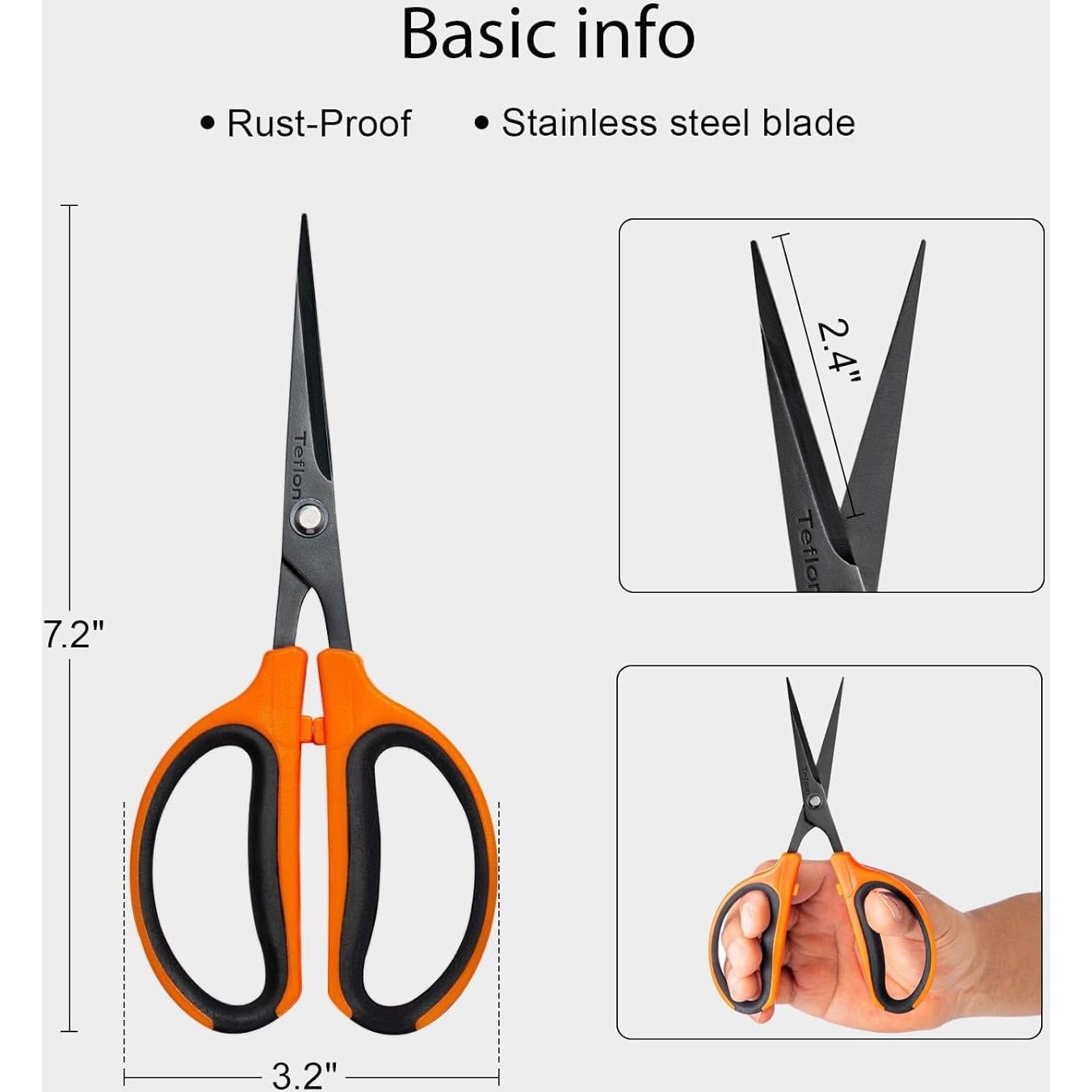 Tijeras de Poda GROWNEER 3 Paquetes con Cuchillas de Teflón