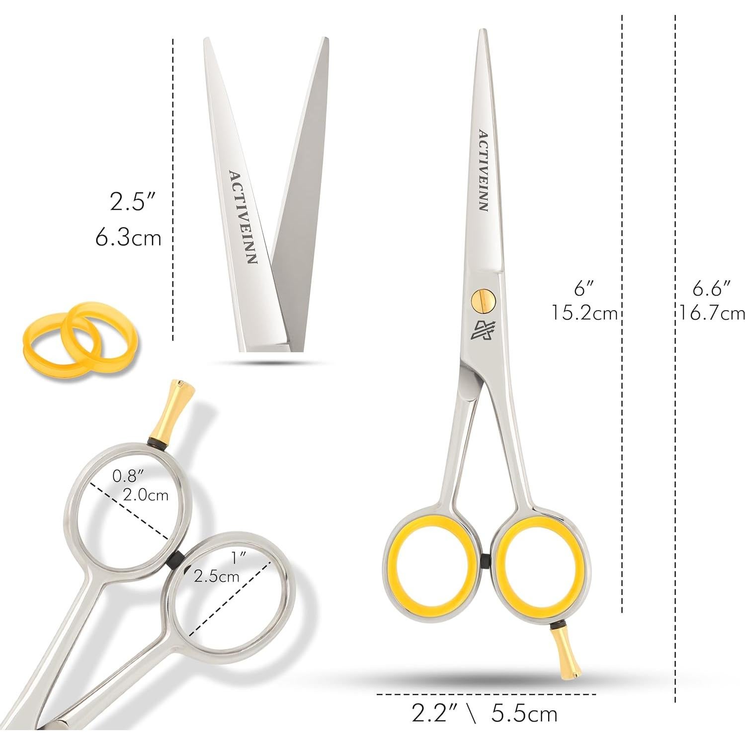 Tijeras de Corte de Cabello Profesional ACTIVEINN 15.24 cm Acero Inoxidable