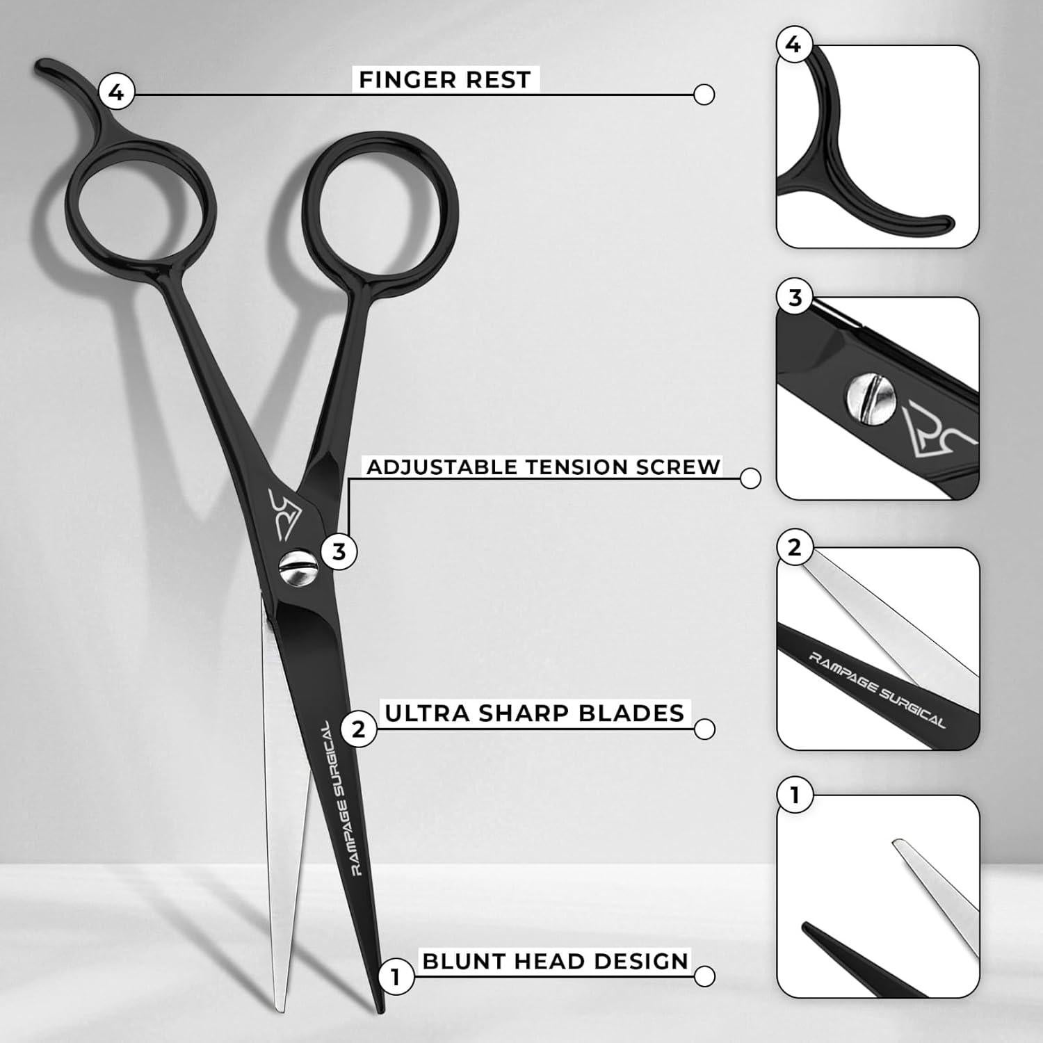 Tijeras de Peluquero Profesional Rampage 16.51 cm Acero Inoxidable