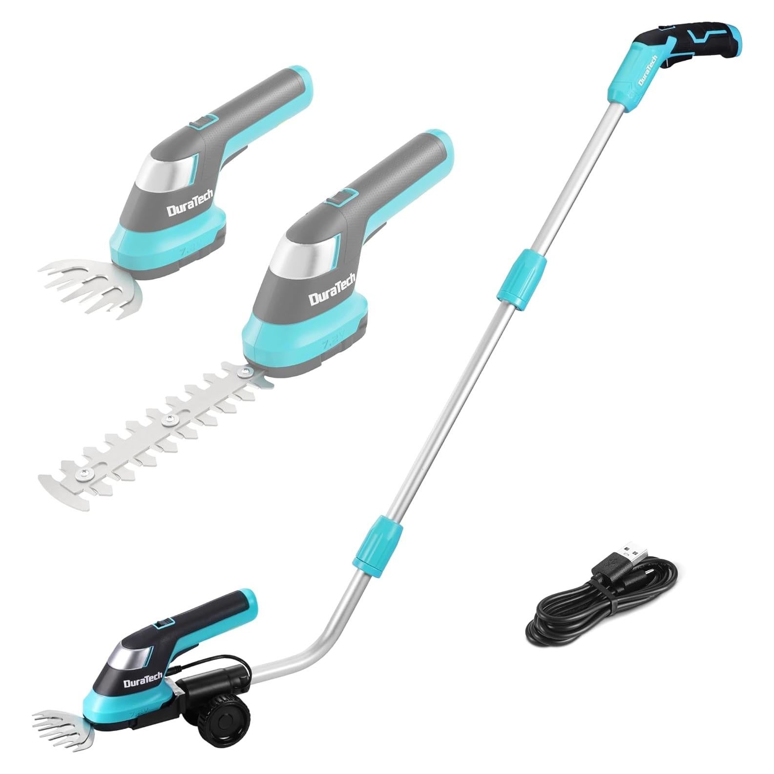 Cortadora de Setos Inalámbrica DURATECH 7.2V 3-en-1 con Poste 127cm