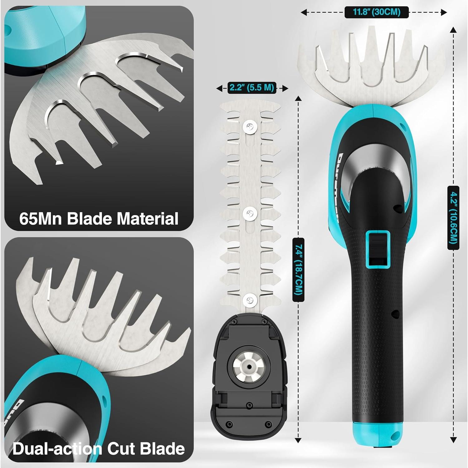 Cortadora de Setos Inalámbrica DURATECH 7.2V 3-en-1 con Poste 127cm
