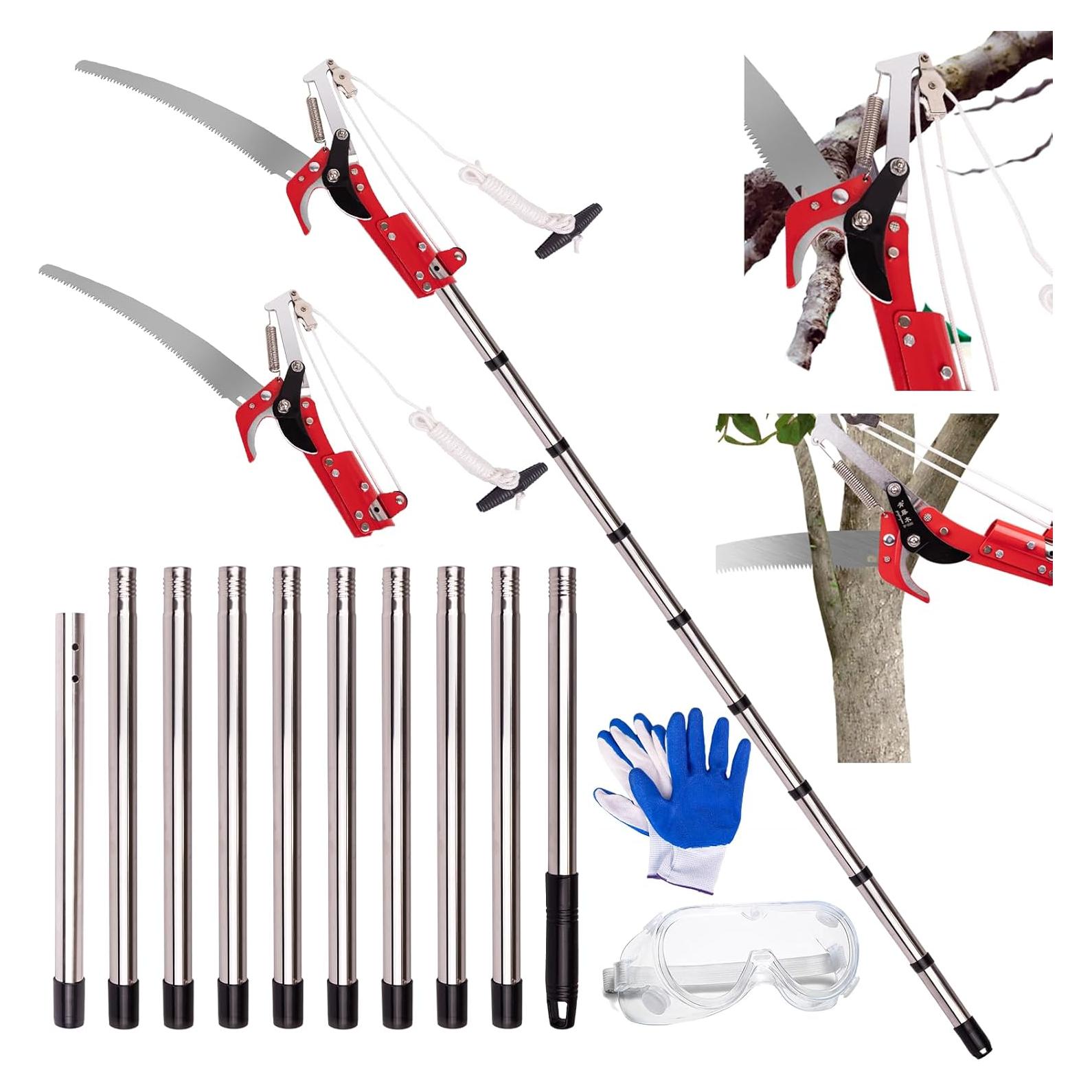 Podadora de Árboles Telescópica WodGod 3-14 pies con Guantes y Gafas