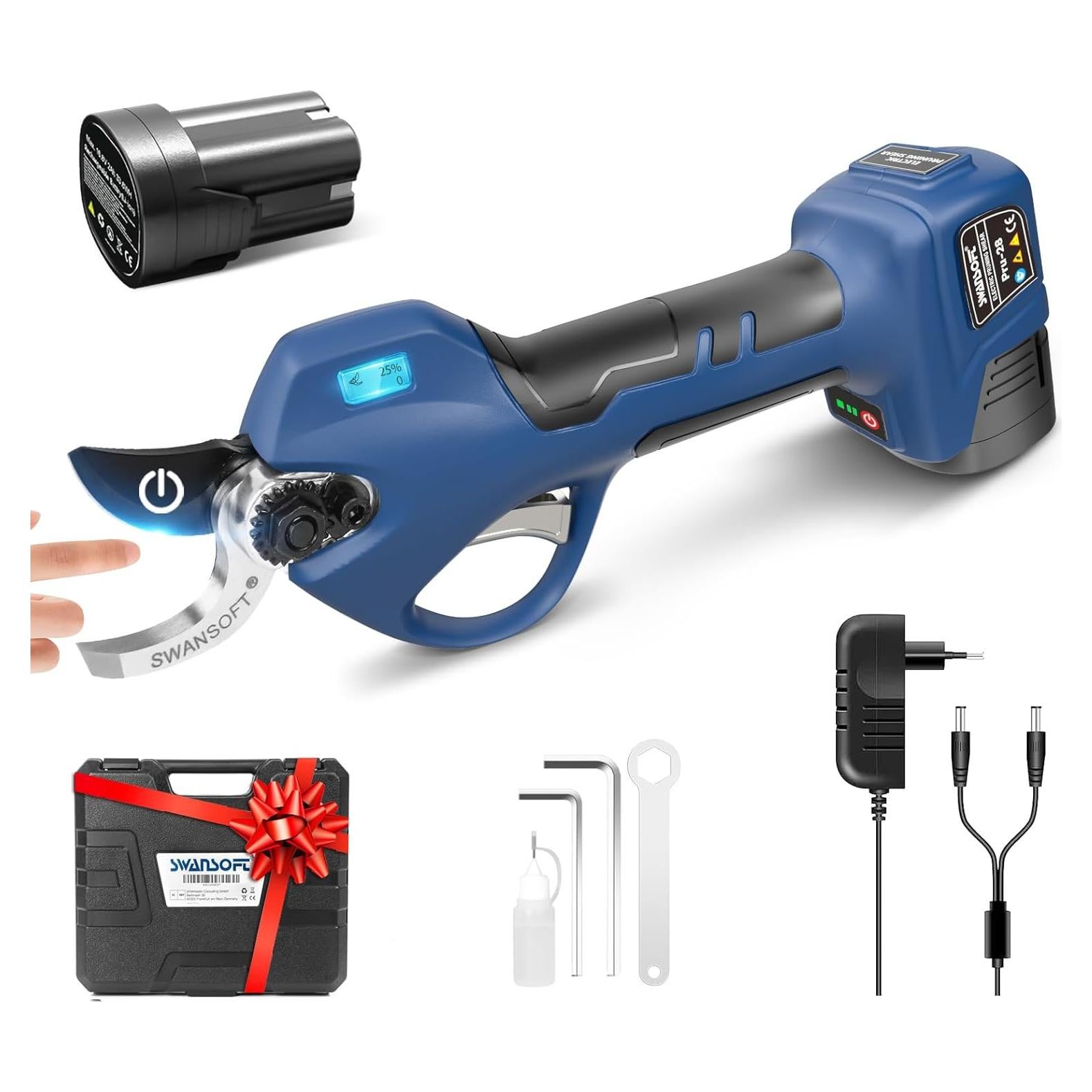 Tijeras de Podar Eléctricas SWANSOFT PRU28, Corte 28mm, 850W