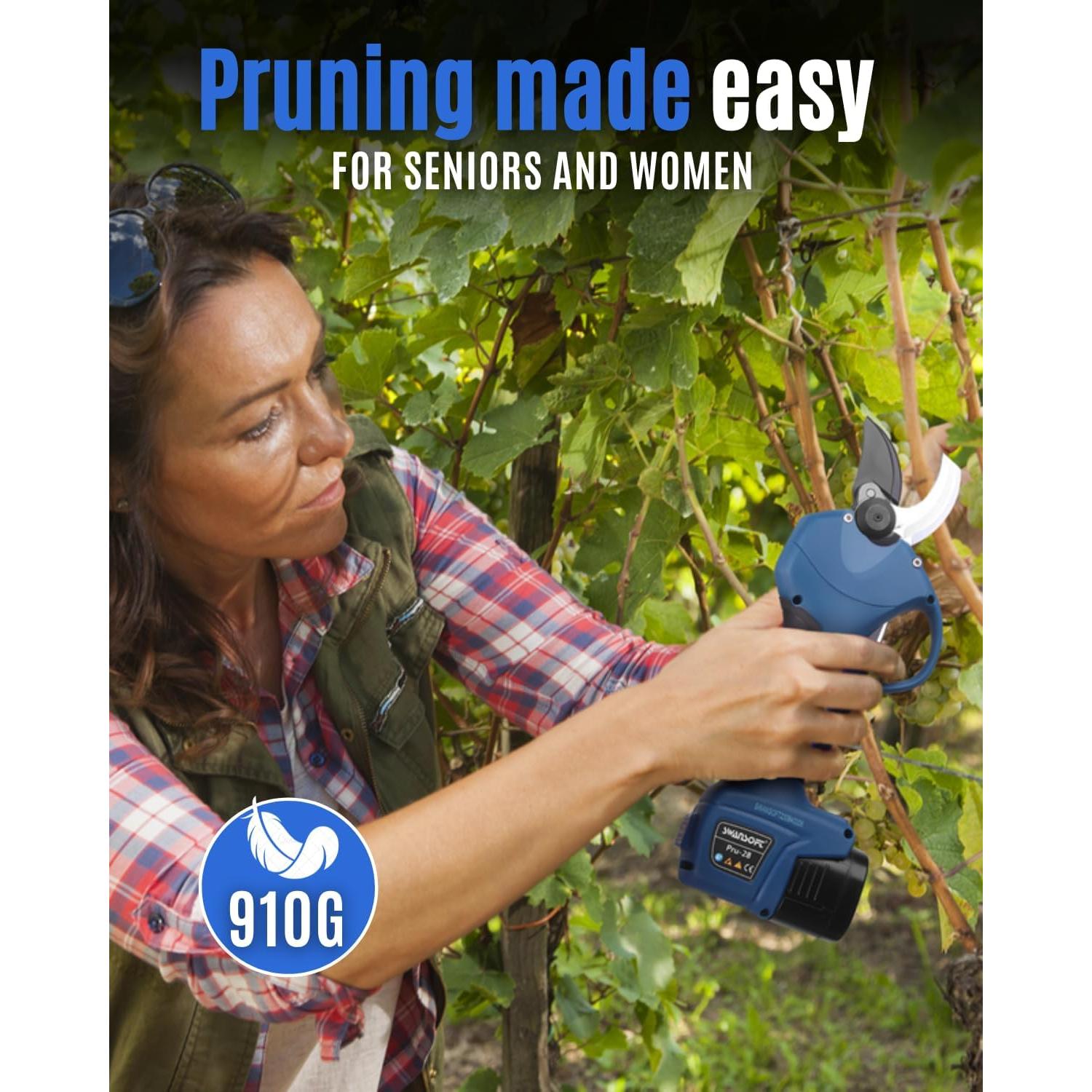 Tijeras de Podar Eléctricas SWANSOFT PRU28, Corte 28mm, 850W