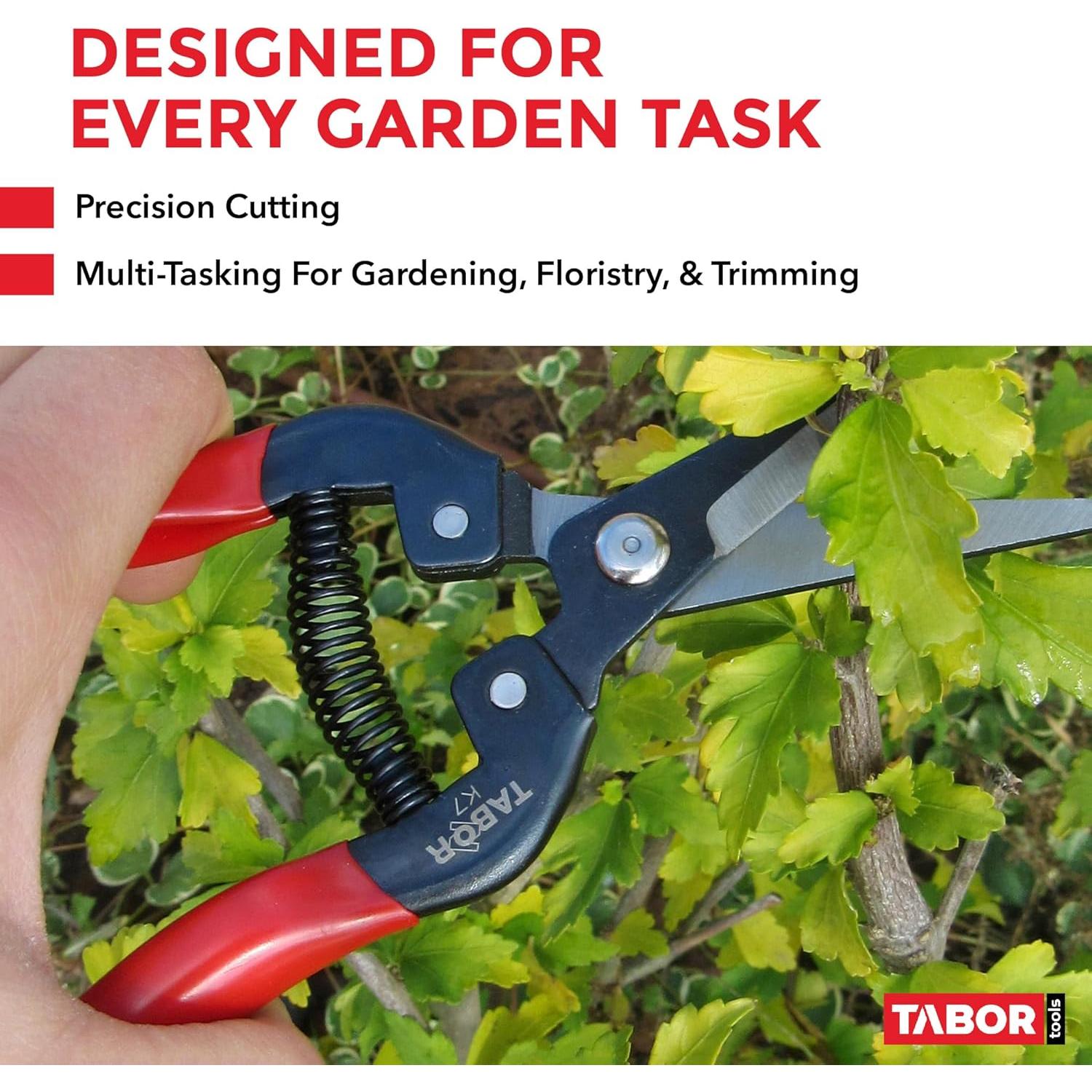 Tijeras de Podar TABOR TOOLS K7A - Acero al Carbono, 20cm