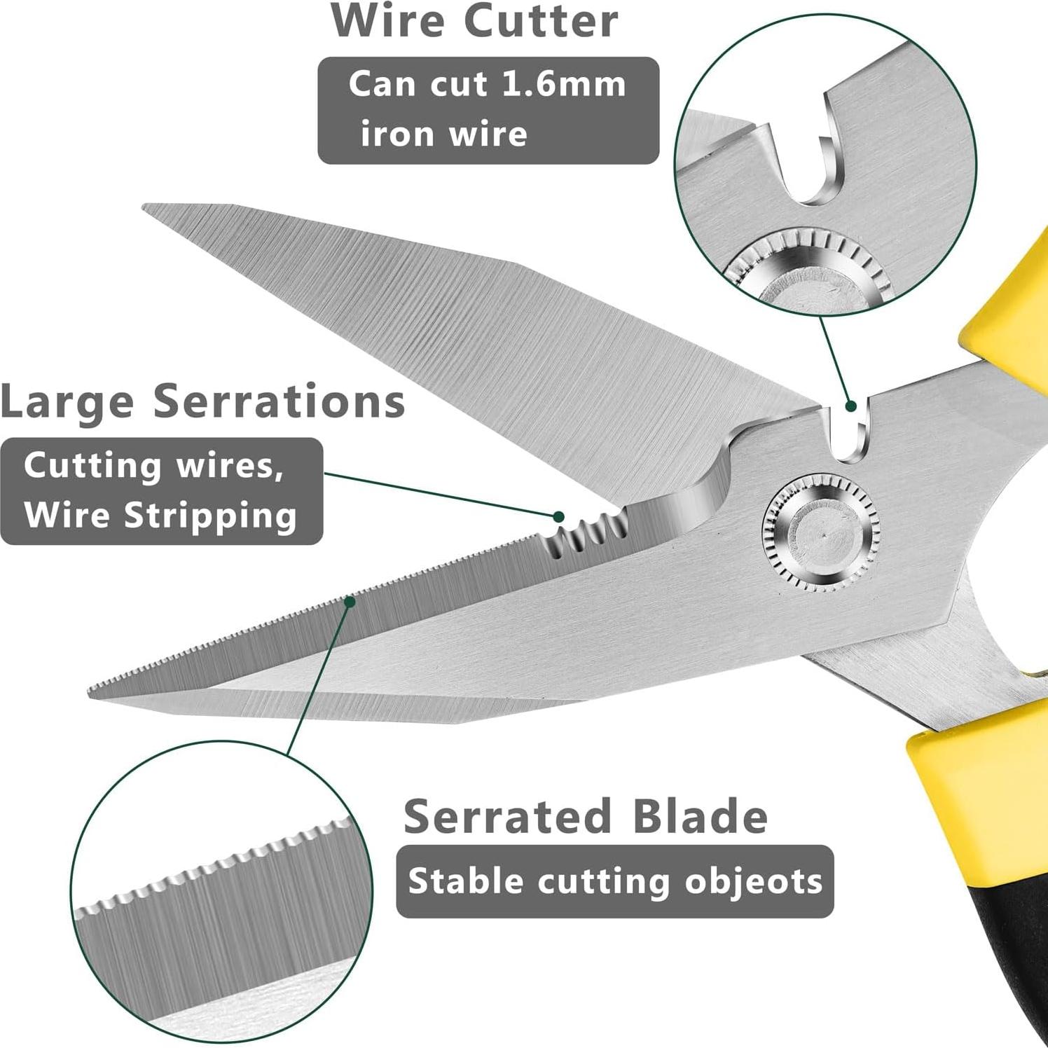 Tijeras Utilitarias BoFuYuan 20 cm Amarillo Acero Inoxidable
