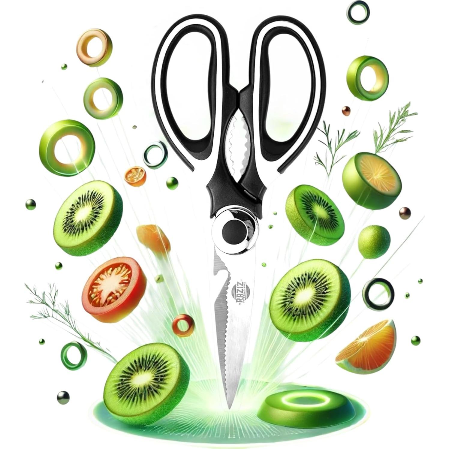 Tijeras de Cocina RAZIZ - Acero Inoxidable, Multifuncionales