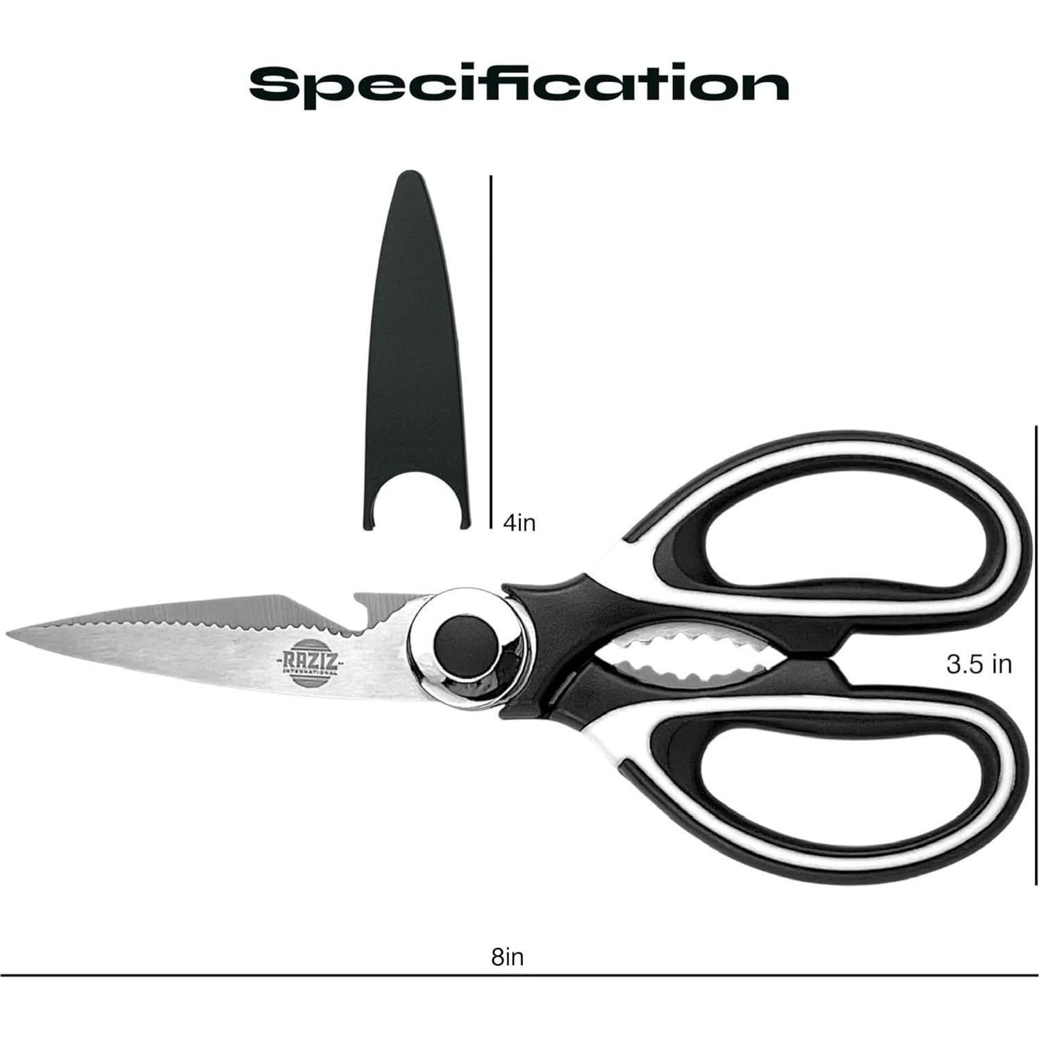 Tijeras de Cocina RAZIZ - Acero Inoxidable, Multifuncionales
