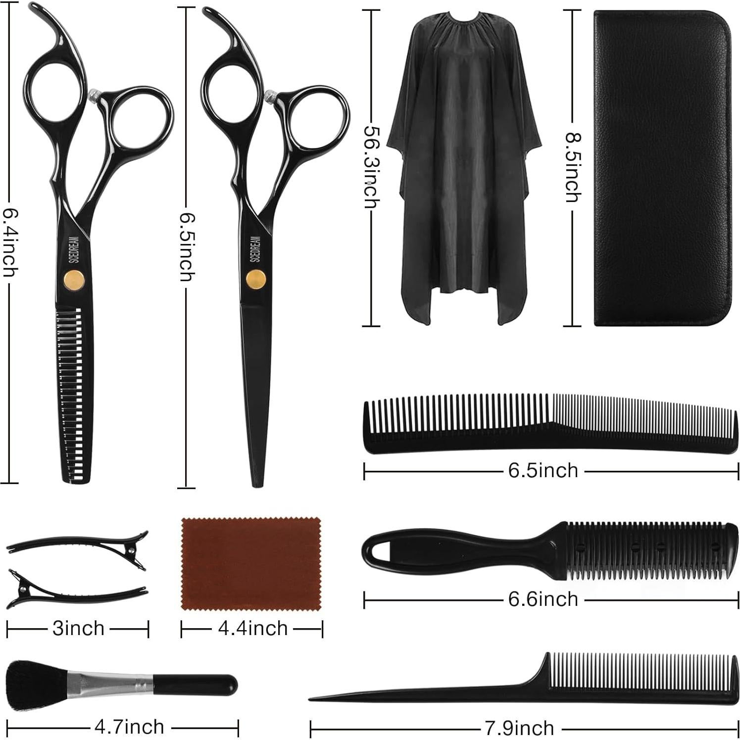 Kit de Tijeras para Cortar Cabello SCEDREAM 11 Piezas Profesional