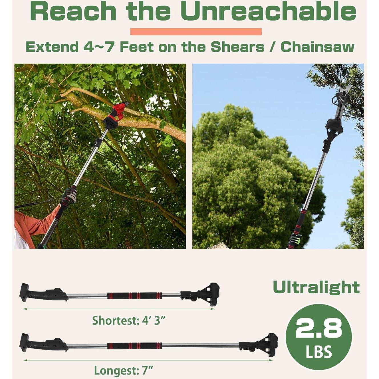 Kit de Podadora Eléctrica Fulgutonit con Motosierra y Baterías