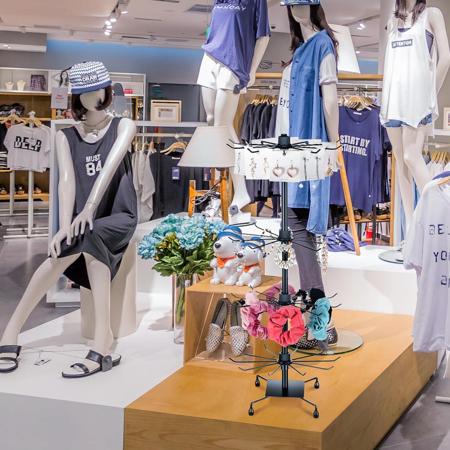 Soporte de Joyería BBTO 2 Pcs Rotatorio 95 cm Negro