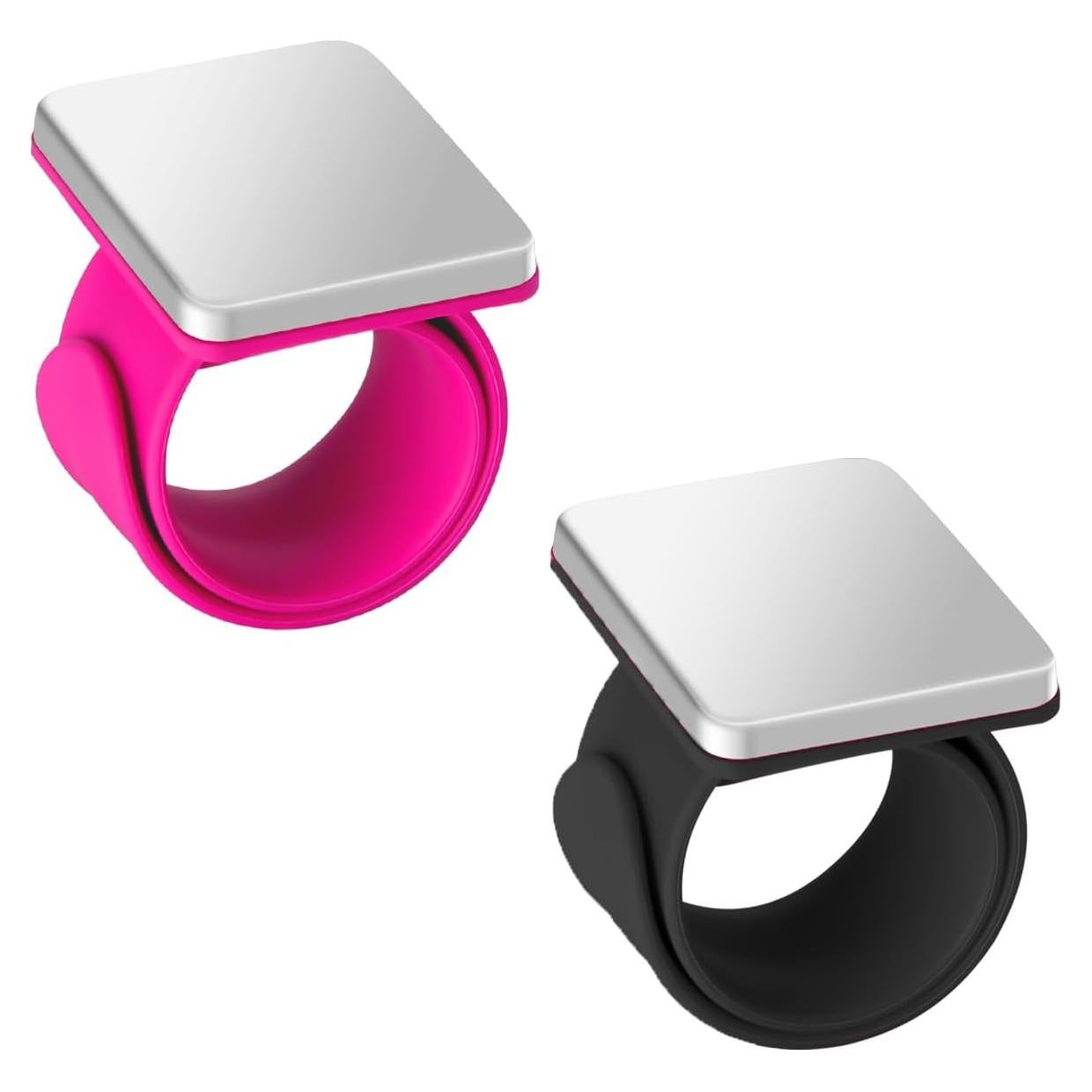 Muñequera Imán para Alfileres Hilltian - 2 Piezas Rosa/Negro