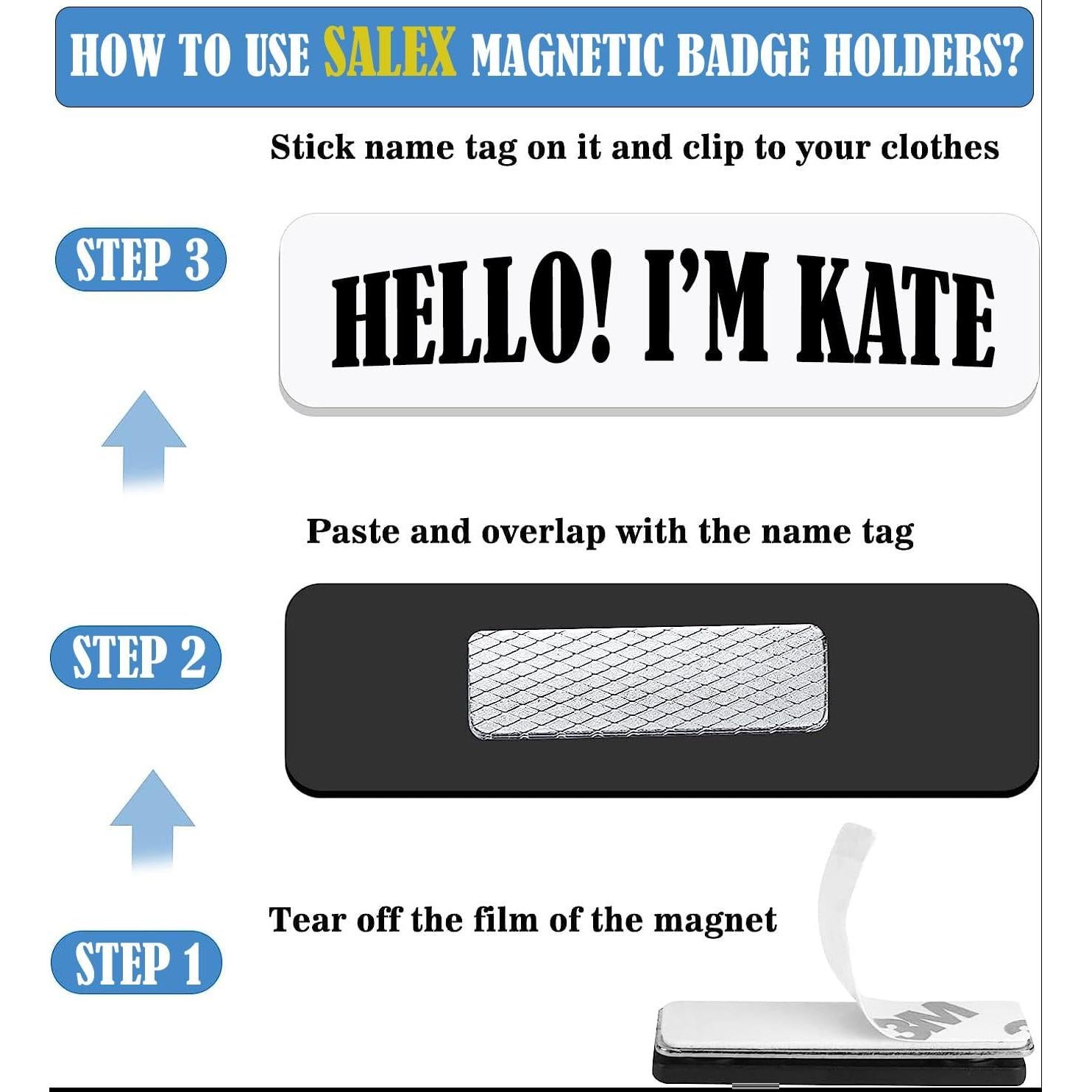 Soporte Magnético para Insignias SALEX - Paquete de 3 Unidades