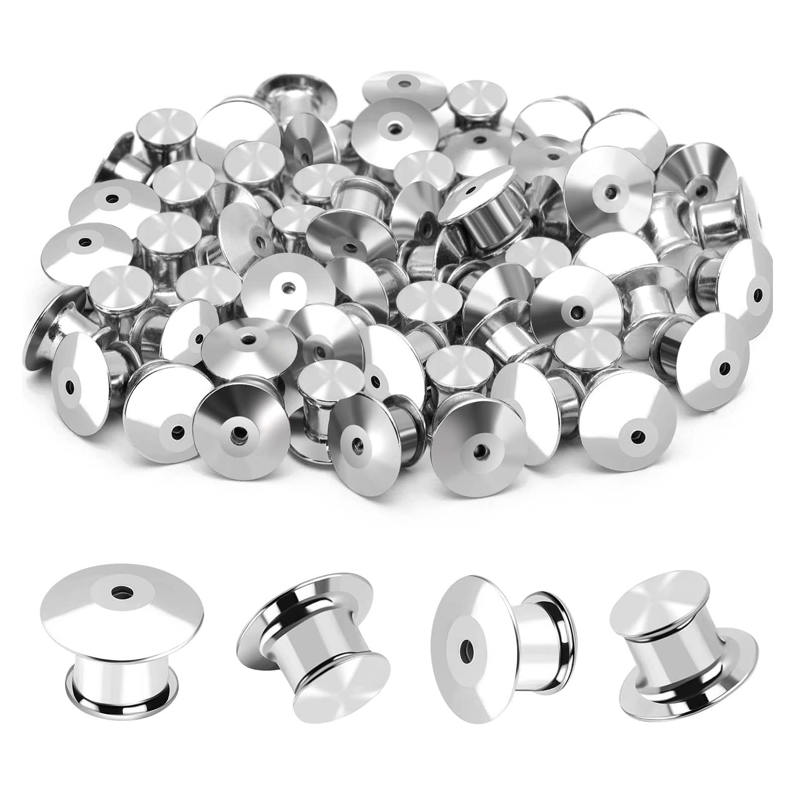 40 Sujetadores de Pin de Bloqueo NANMOTUE Metal Plata