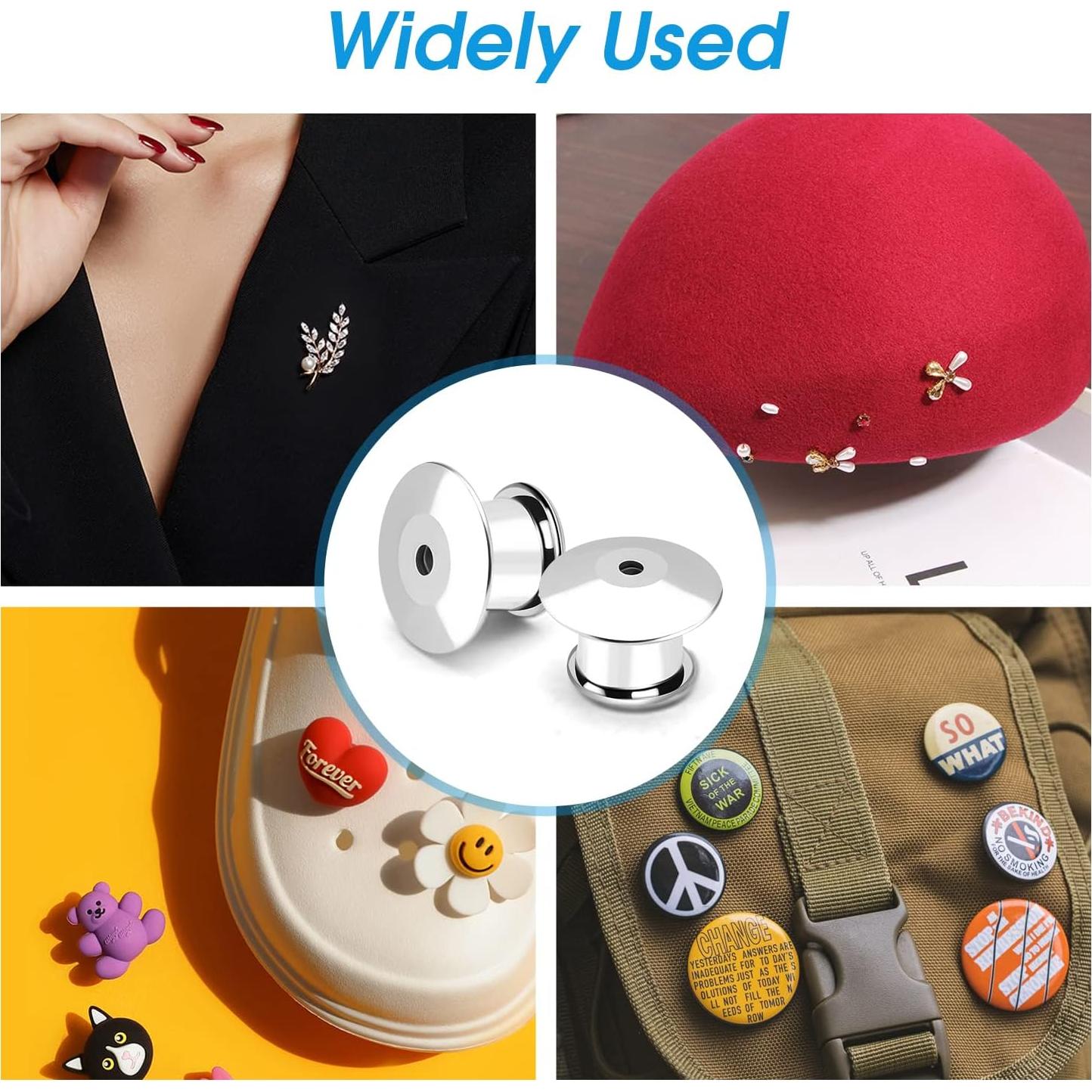 40 Sujetadores de Pin de Bloqueo NANMOTUE Metal Plata