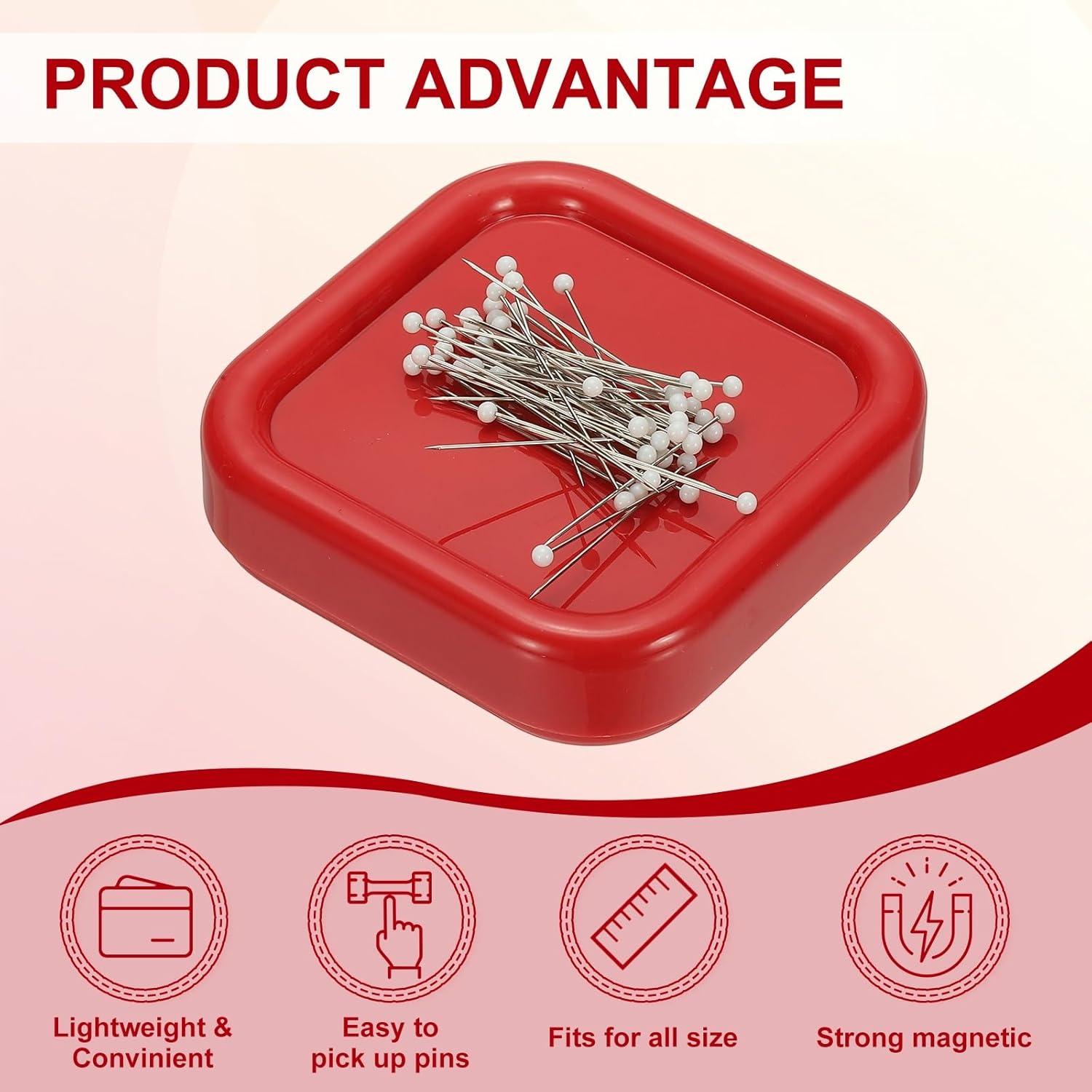 Soporte Magnético para Alfileres PATIKIL Rojo 8.4x8.4cm