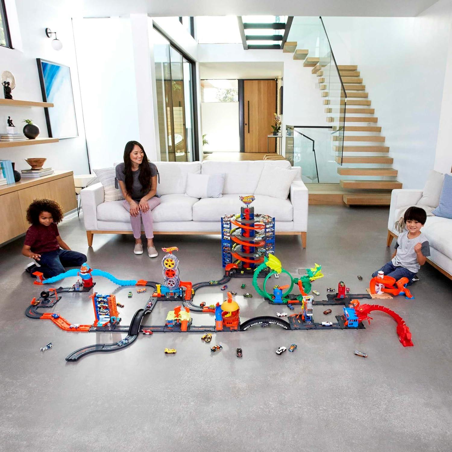 Juego de Pista Recta Hot Wheels 37 Piezas 4,57 m