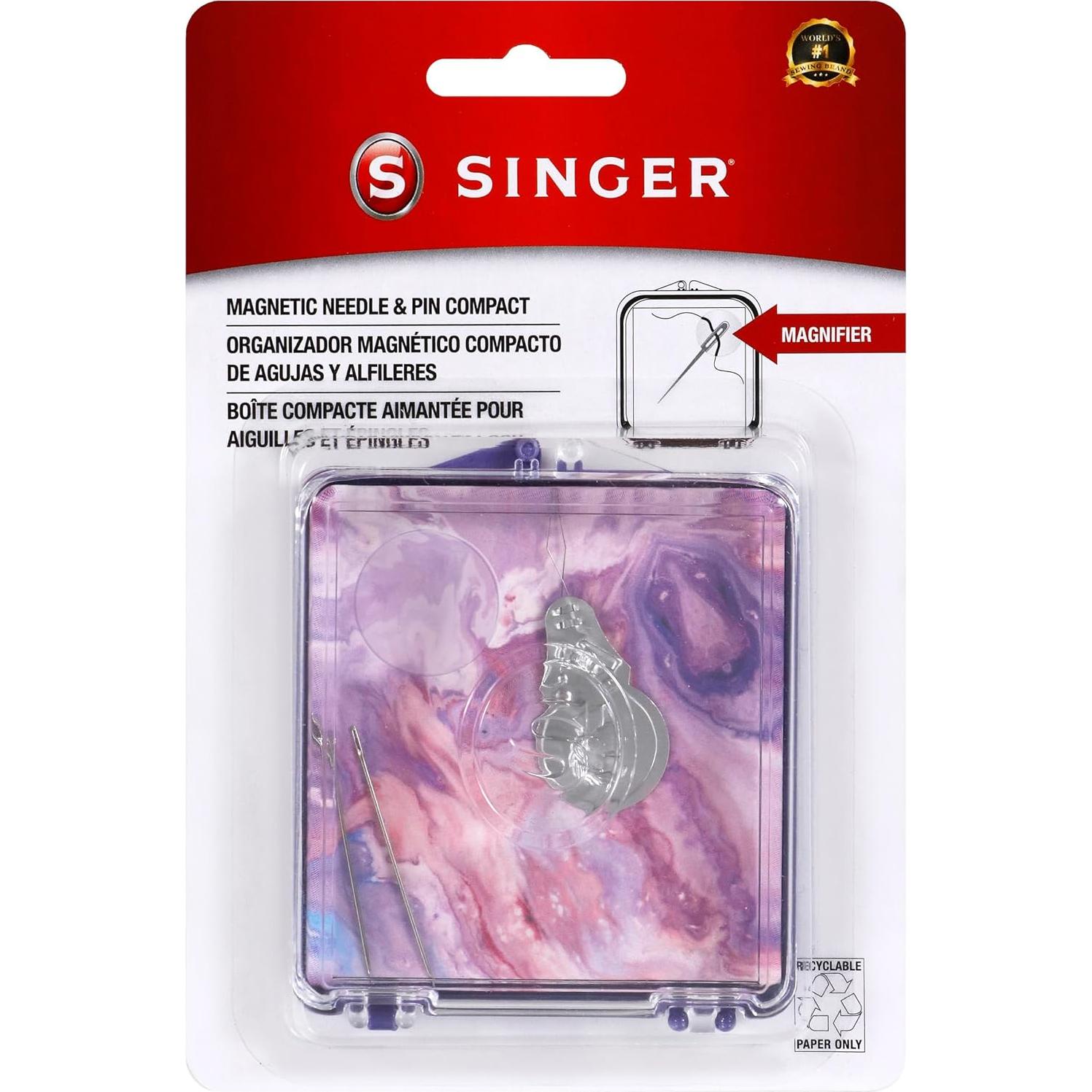 Compacto Magnético para Agujas SINGER con Lupa y 2 Agujas