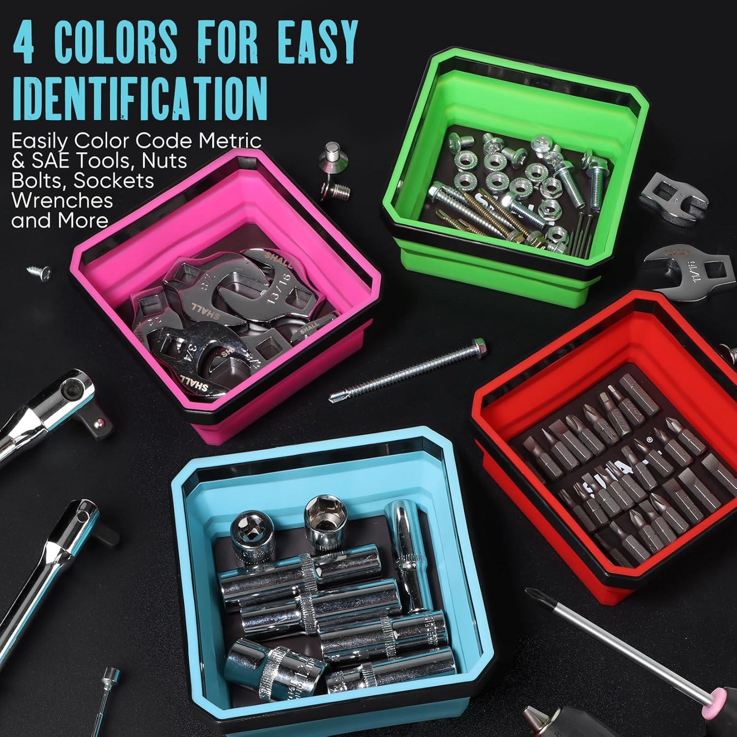 Juego de 4 Bandejas Magnéticas Plegables SHALL 11.43 cm