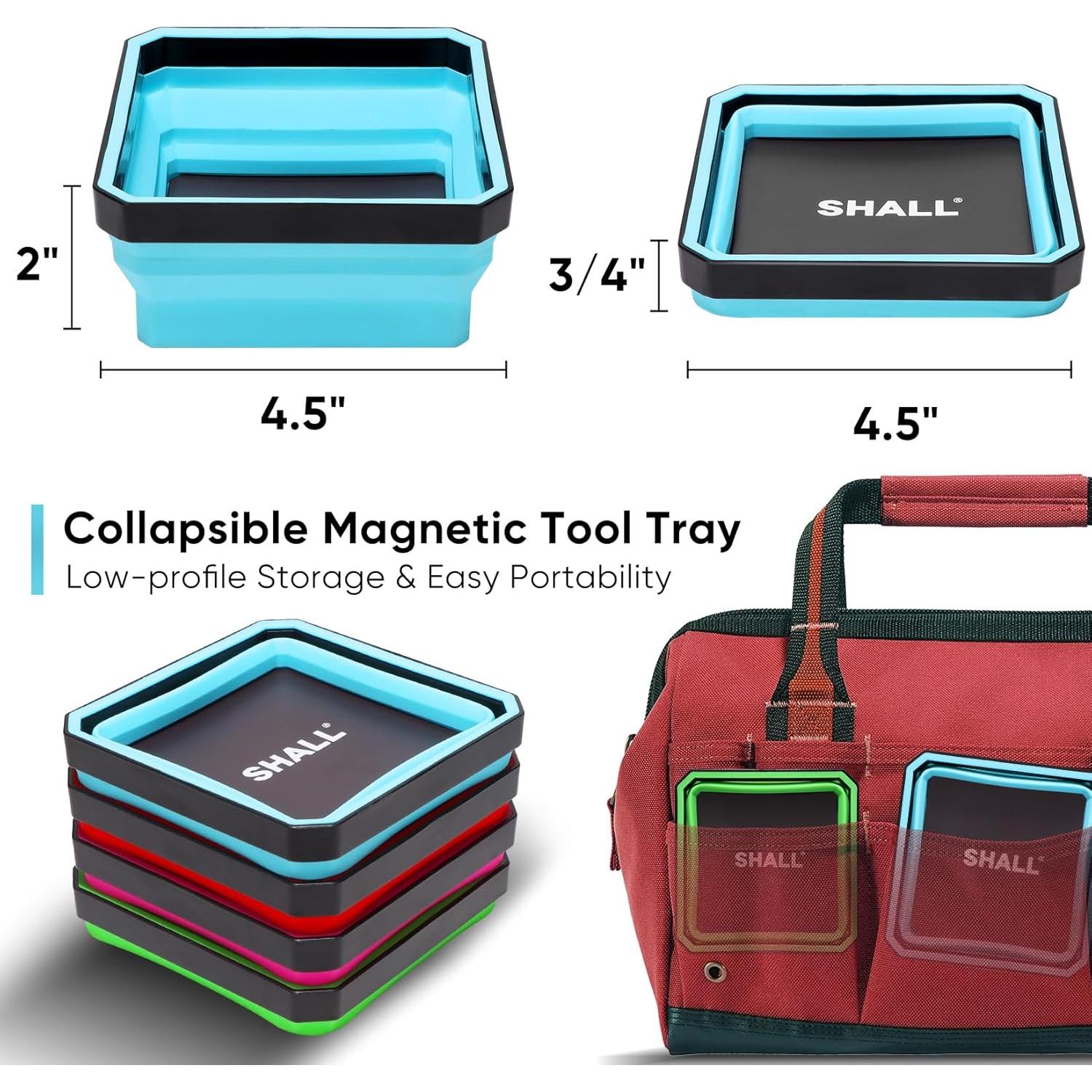 Juego de 4 Bandejas Magnéticas Plegables SHALL 11.43 cm
