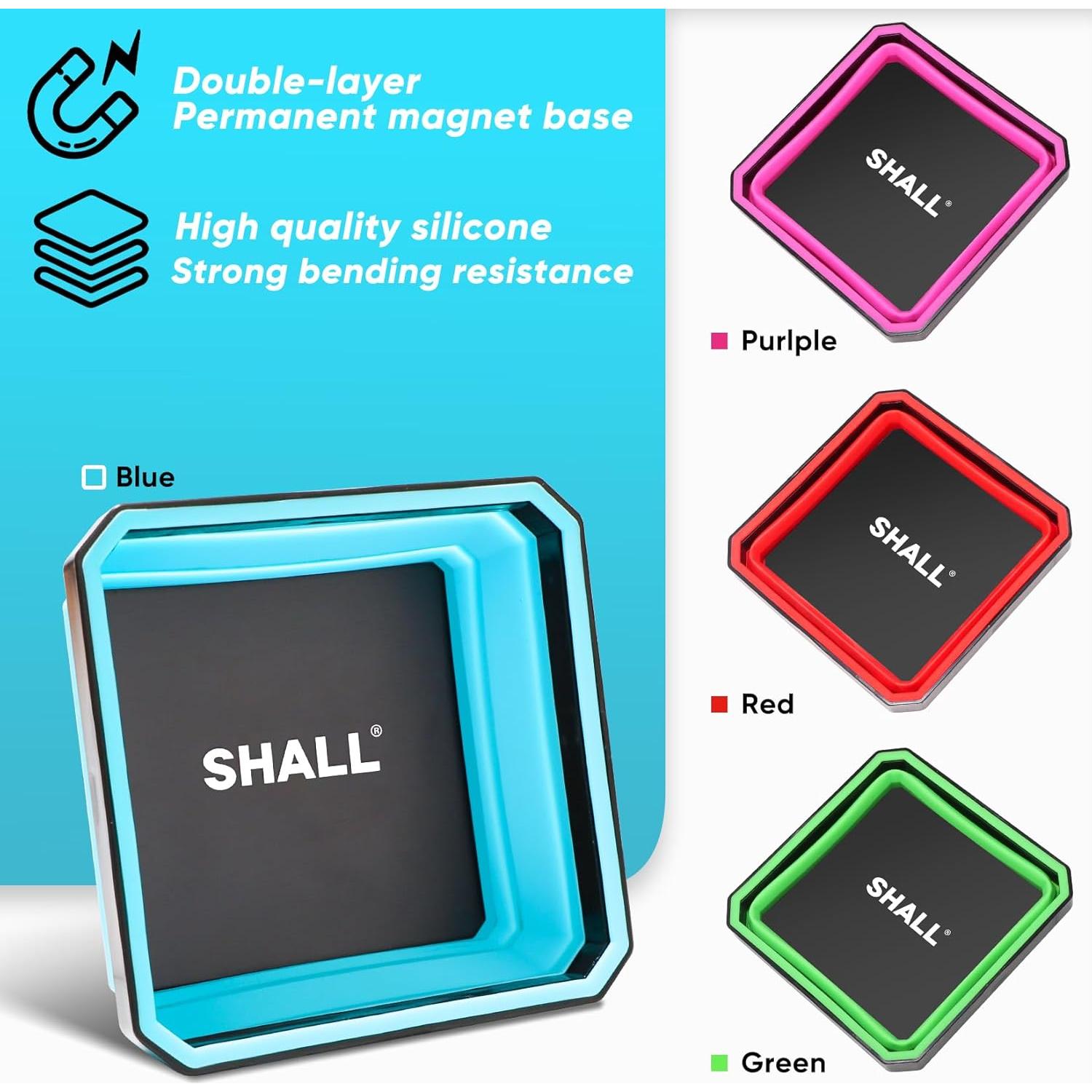 Juego de 4 Bandejas Magnéticas Plegables SHALL 11.43 cm