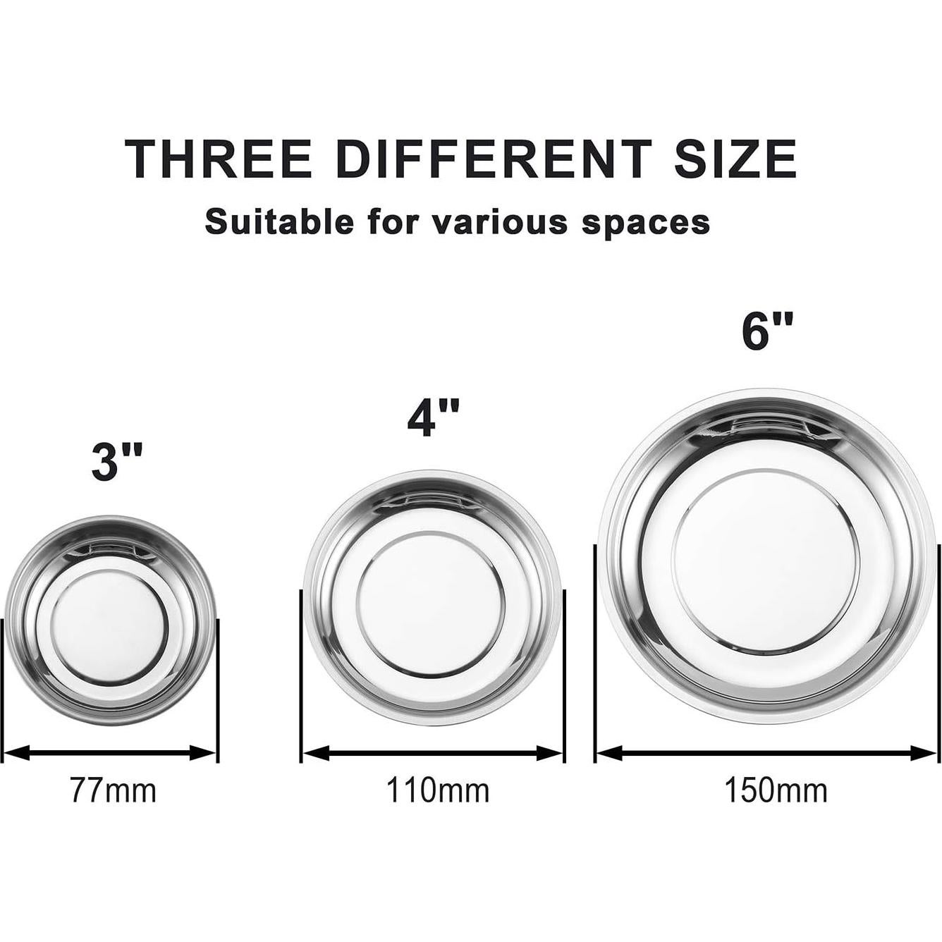 Juego de Bandejas Magnéticas Redondas Mayouko 3 Piezas 3-4-6"